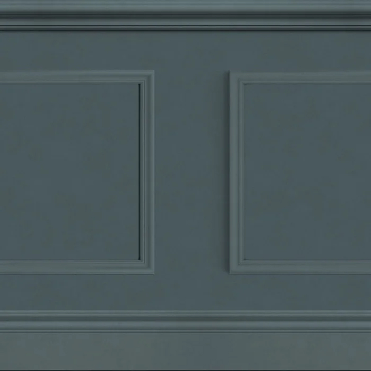 Papier peint Soubassement Bibliothèque Moulure Régulière bleu pétrole - Moulures & Co de Casadéco | Réf. MOCO200466937