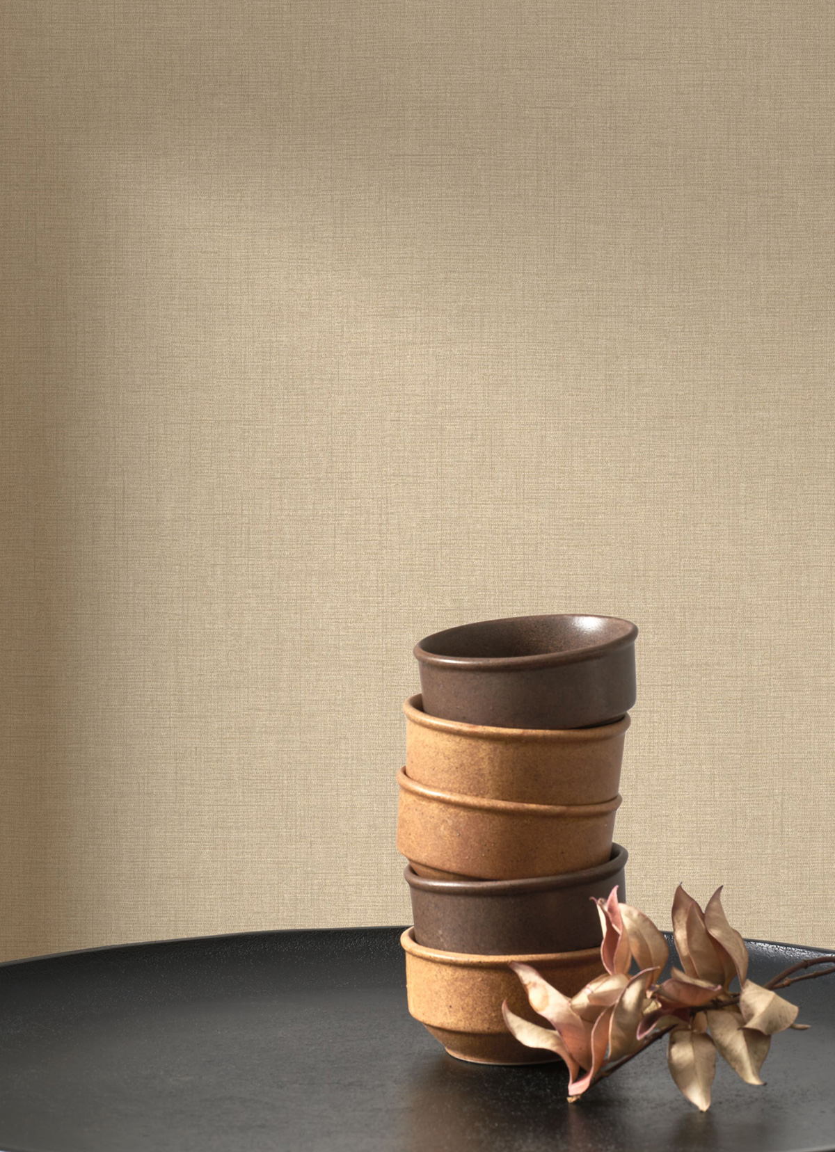 Papier peint Uni Lin Métallisé Caractère beige terre - Matera de Casadéco | Réf. MATA201171313