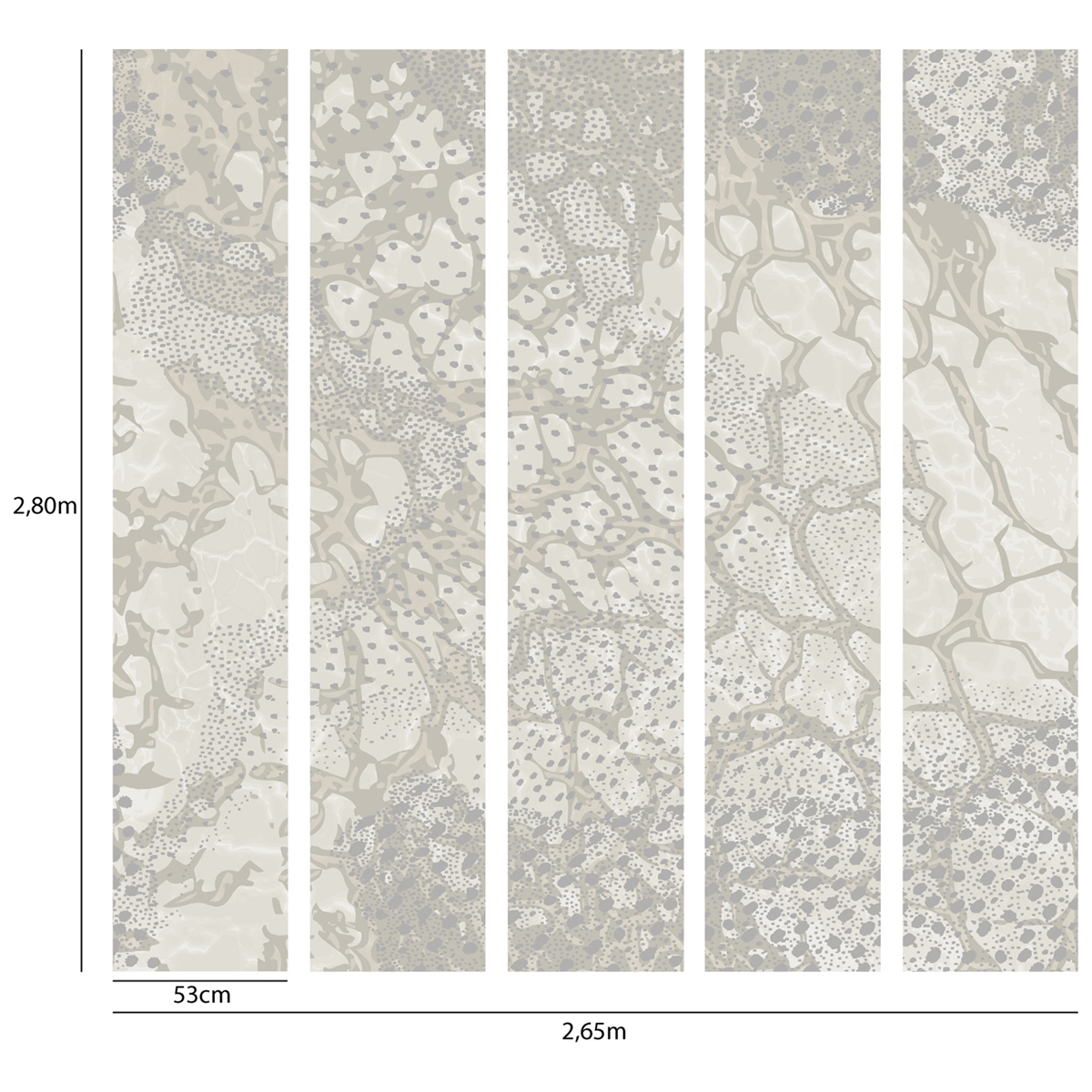 Papier peint panoramique Imprimé Reptile grège - Guy Laroche de Lutèce AMB2 | Réf. LTC-51247106