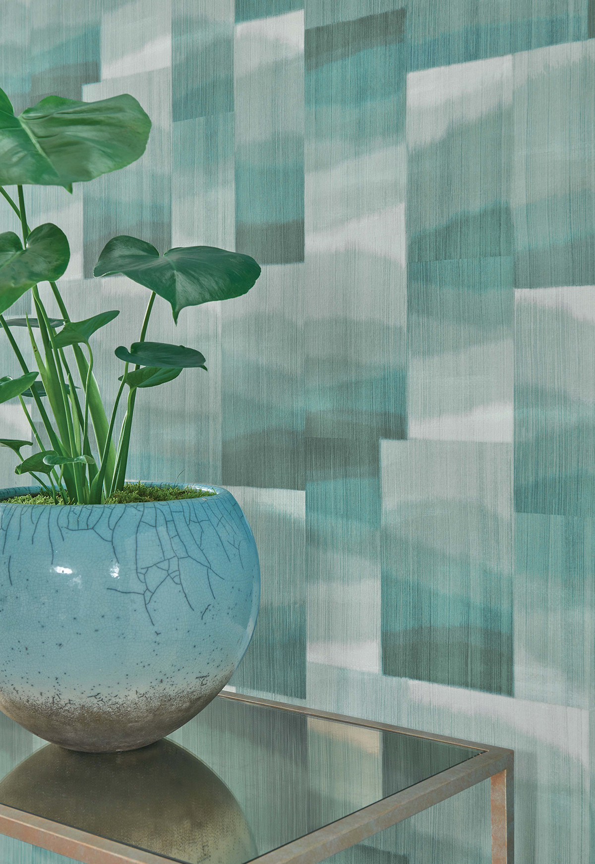 Papier peint Géométrique Tie and Dye vert - Kanoko d'Osborne & Little | AMB Réf. OBS-W7553-01