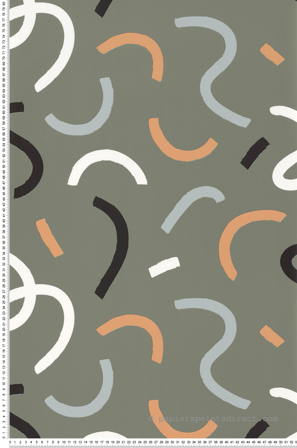 Papier peint Confetti Good Vibes Only kaki - Young & Free de Casélio | Réf. YNF103397010