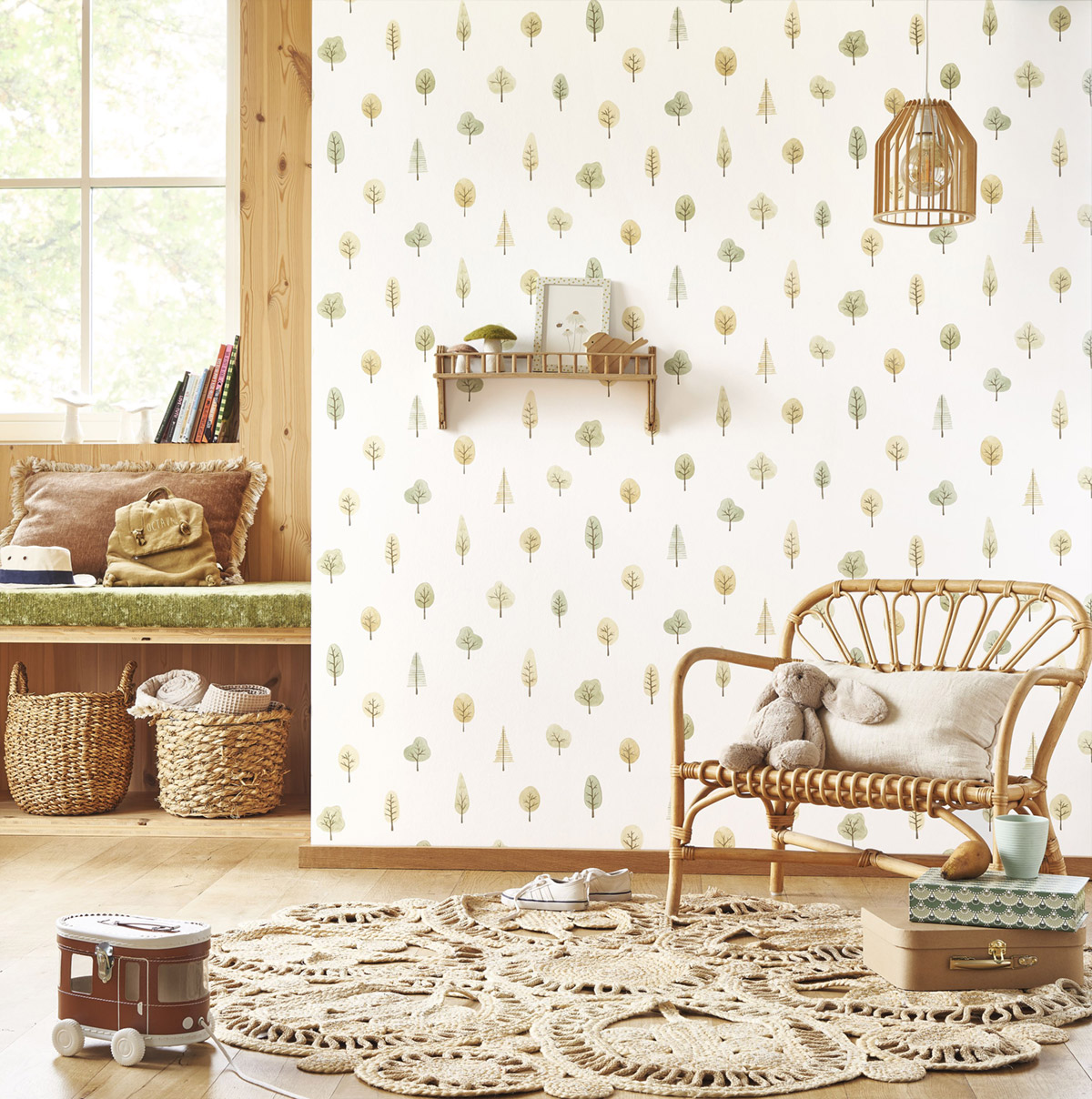 Papier peint Arbre Walk in the Park vert feuille - Once Upon A Time 2 de Casadéco | Réf. OUTD200867410