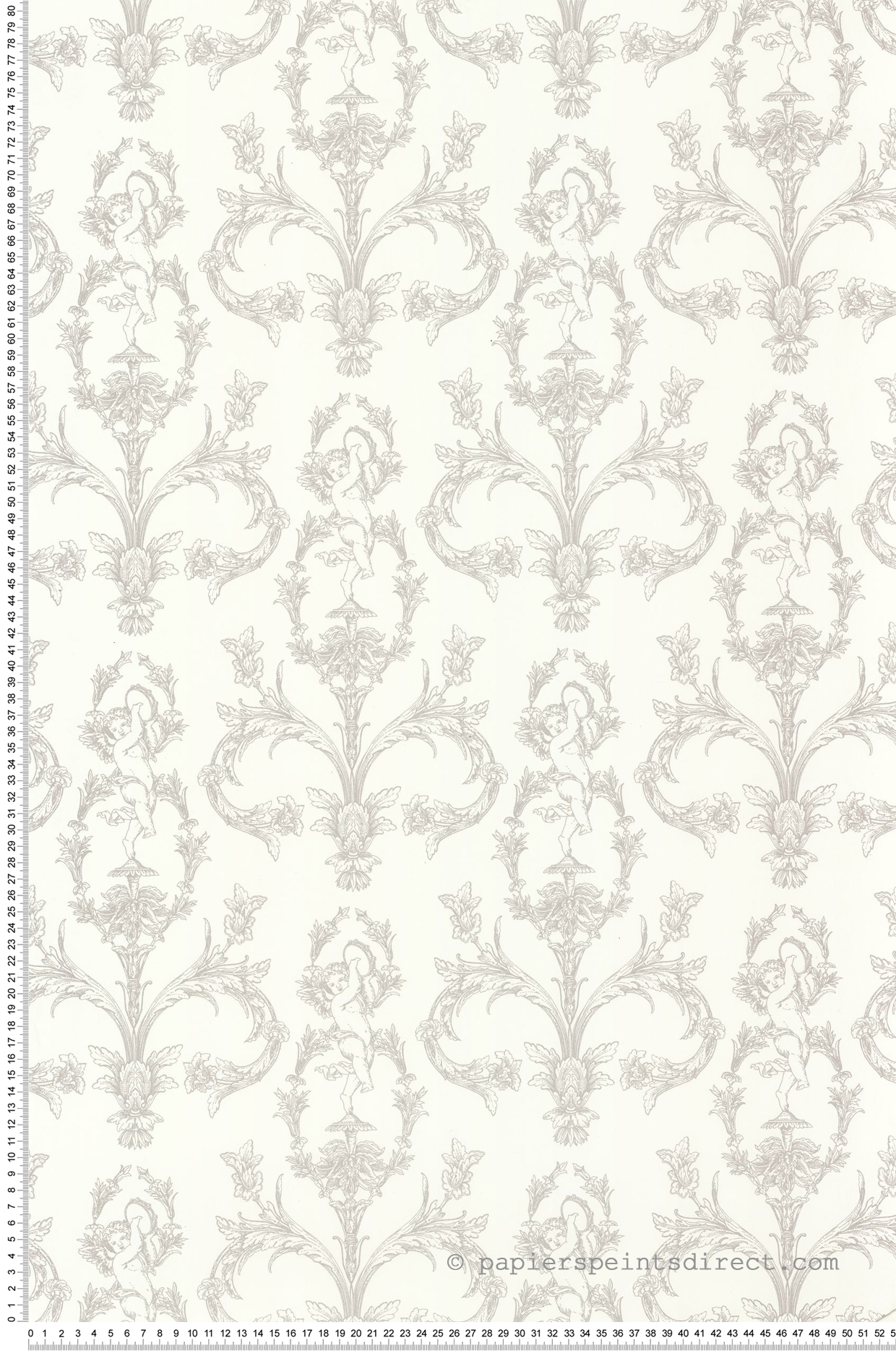 Papier peint Cherubin Seraphin argenté - Les Belles Toiles De Jouy 2 de Casadéco | Réf. BTJD201719119