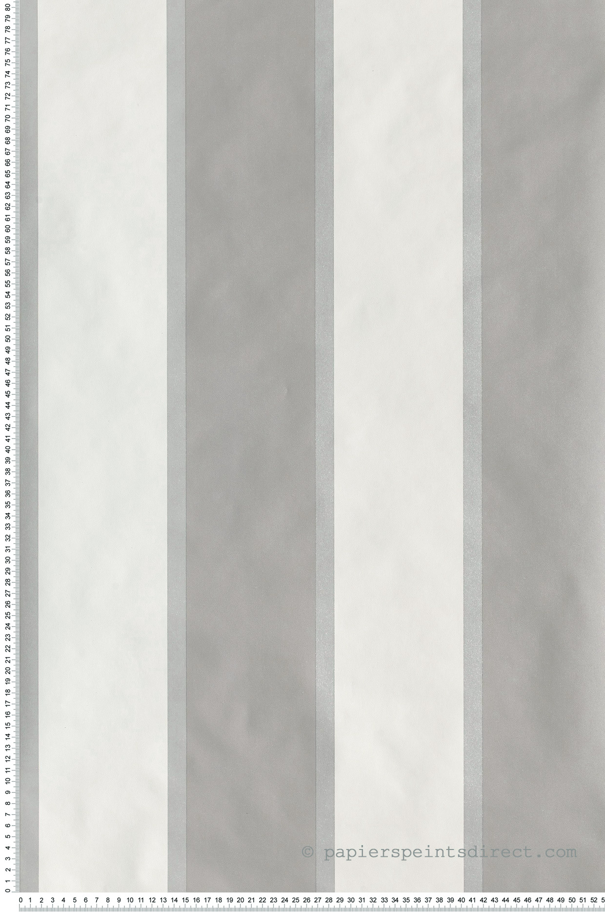 Papier Peint Rayures larges bordées plomb-blanc - Jeux de rayures 2 de Lutèce  | Réf. LTC-G67552
