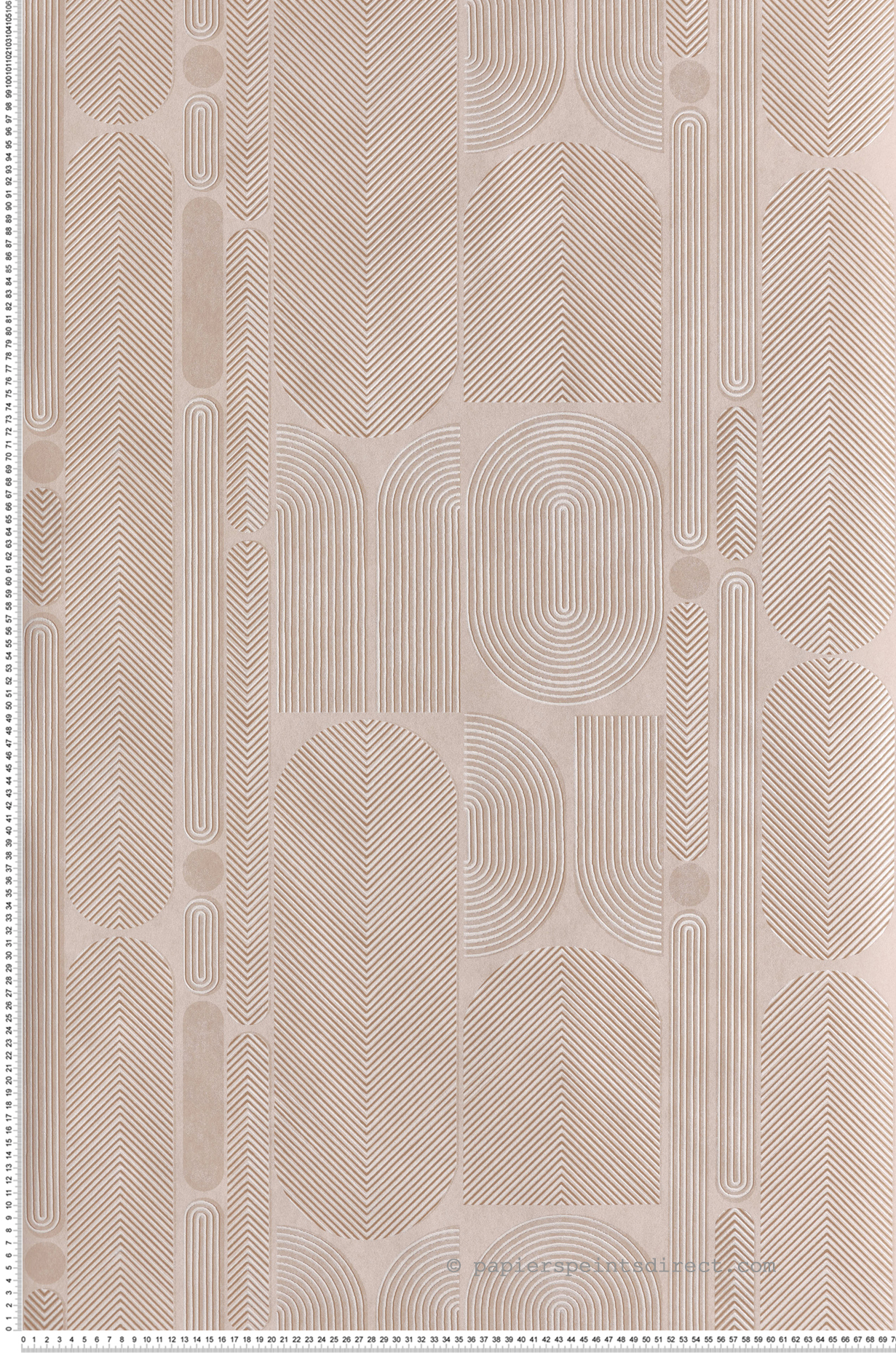 Papier peint Ethnique Graphique Ovala rose peau nacré - Rock de Masureel | Réf. MAS-ROC204