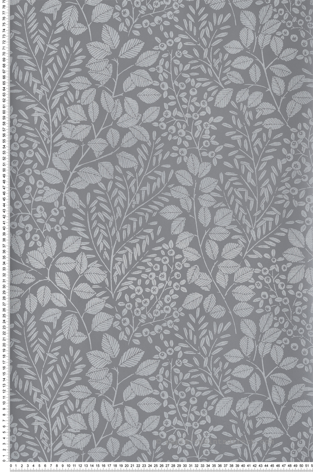 Papier peint Empreinte Végétale Elin gris - Delicatesse de Lutèce | Réf. LTC-FD26519