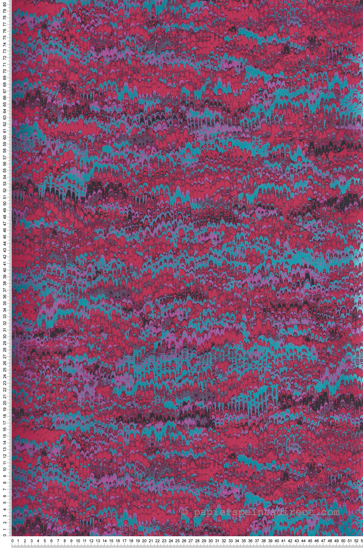 Papier peint Abstrait Ethnique Eduardo prune turquoise métallisé - Havana de Masureel | Réf. MAS-HAV802