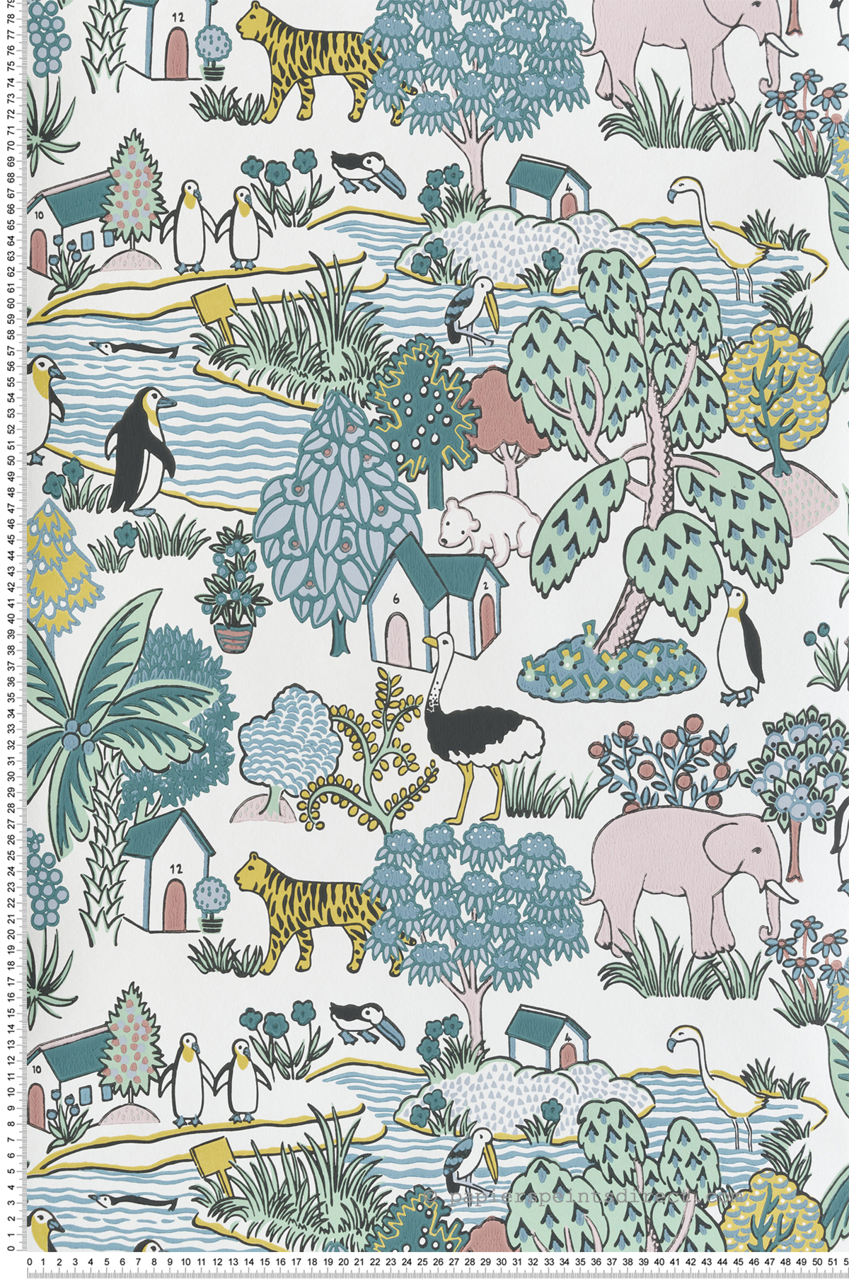 Papier peint Animal Kingdom Florence - Storybook Papers de Little Greene | Réf. 0231ANFLORE