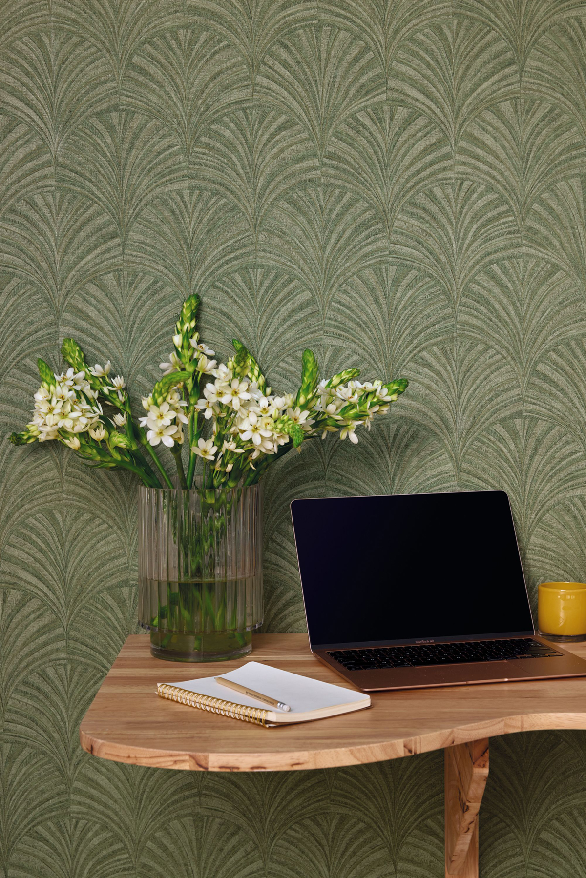 Papier peint Art Déco Vibration avocat - Symphony de Casélio | Réf. SYM107037774