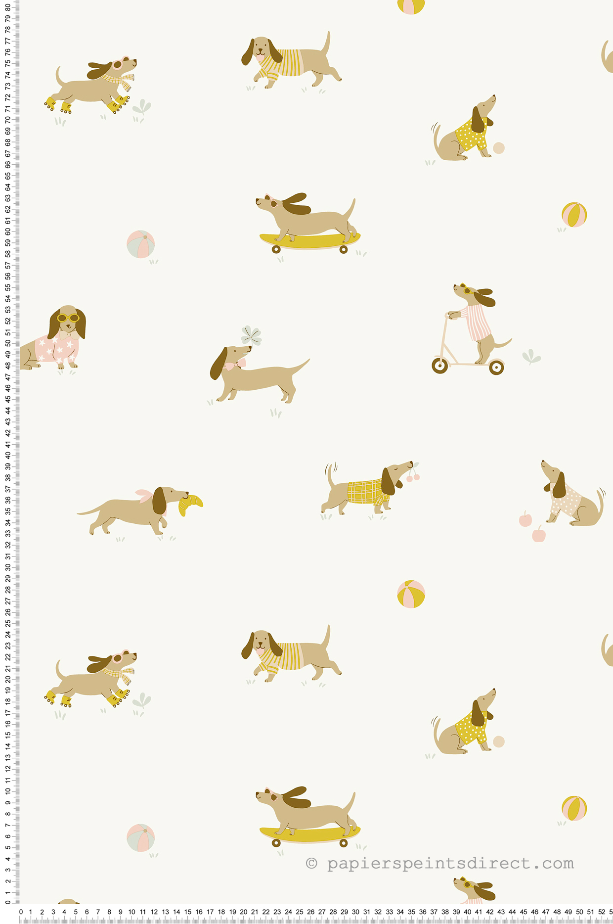 Papier peint Chien Teckel Enfant rose - Happy Kids Club de Casélio | Réf. HKC107680451