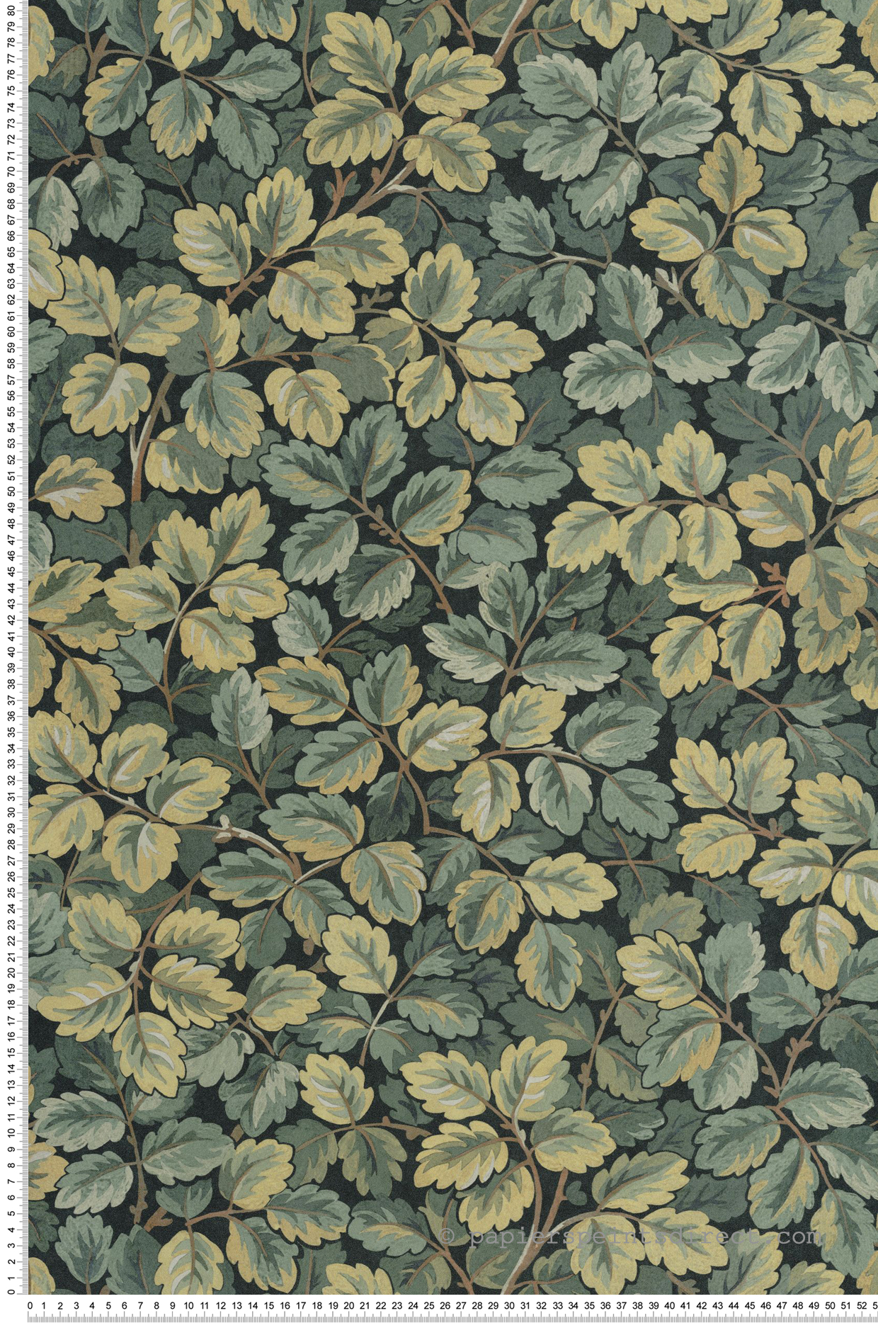 Papier peint Feuille de Chêne Regent's Park vert canopée - Heritage de Casadéco | Réf. HETA201207777