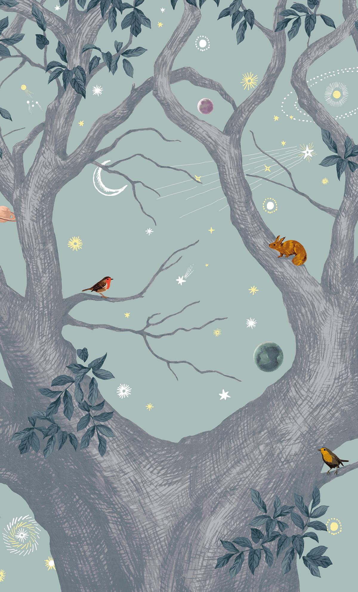 Papier peint panoramique Arbracadabra - Jour 4 lés - Isidore Leroy