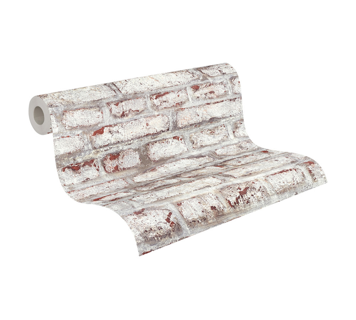 Papier peint Brique Industrielle rouge blanc - Elements 2 d'A.S. Création ROLL | Réf. AS-362801