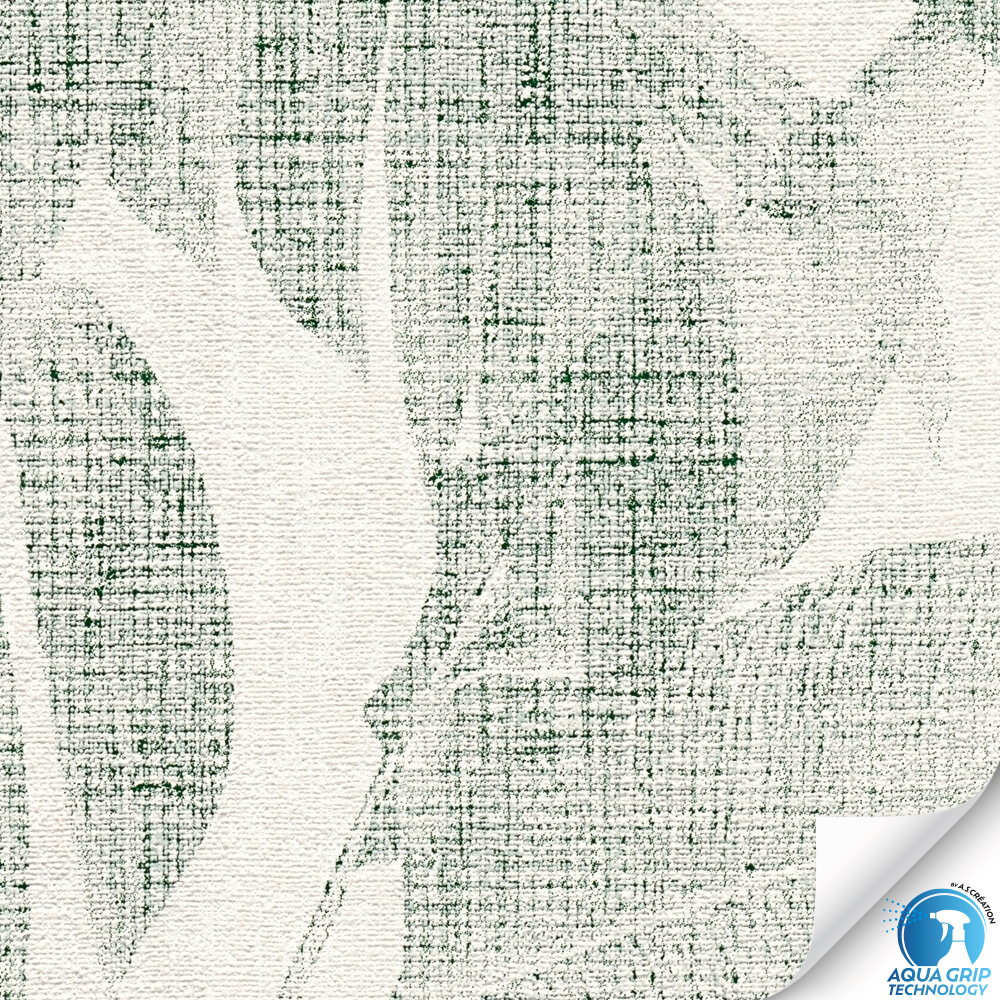 Papier peint préencollé Jungle Tropicale vert fond blanc - Designdrop d'A.S. Création ZOOM | Réf. AS-784981