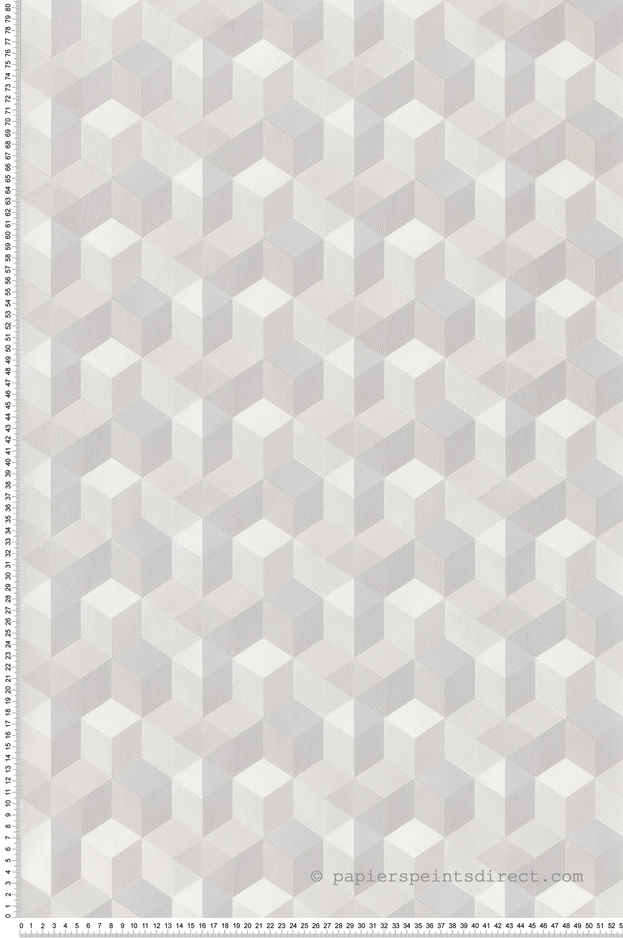 Papier peint Trompe l'oeil Cube argent et gris pale - Perception de Casadéco | Réf. PERP86490121