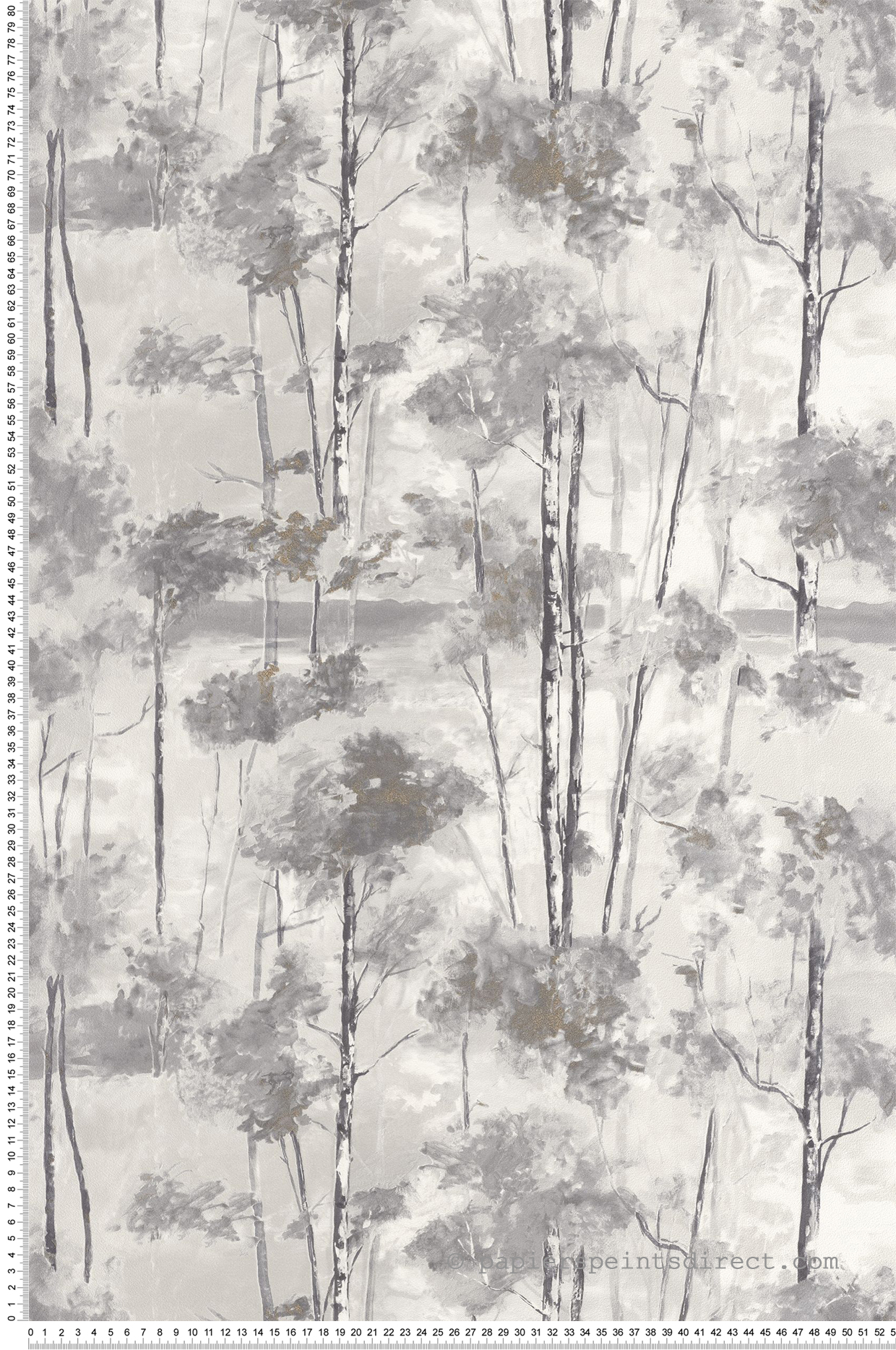 Papier peint Forêt Skandinavia gris doré - Riverside 4 de Casadéco | Réf. RIVI89549569