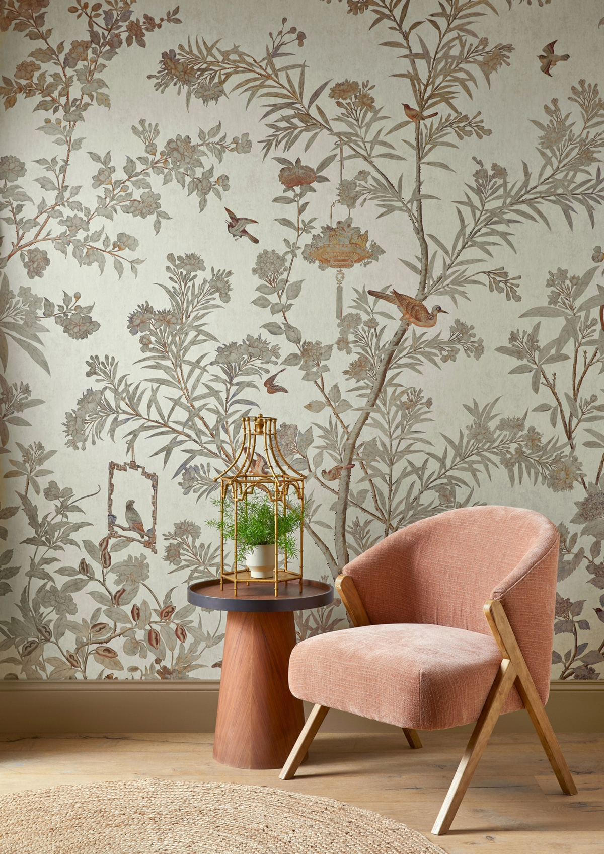 Papier peint panoramique Jardin Chinois Moor Park beige - V&A Decorative Papers III d'Initiales | Réf. INI-2513-192-02