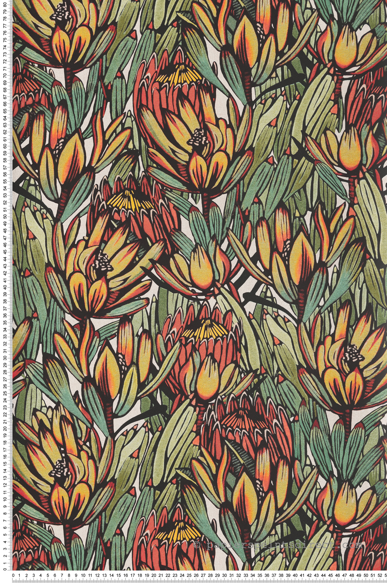 Papier peint Jungle Feuillage vert orange - Merida de Montecolino | Réf. MC-BA26032