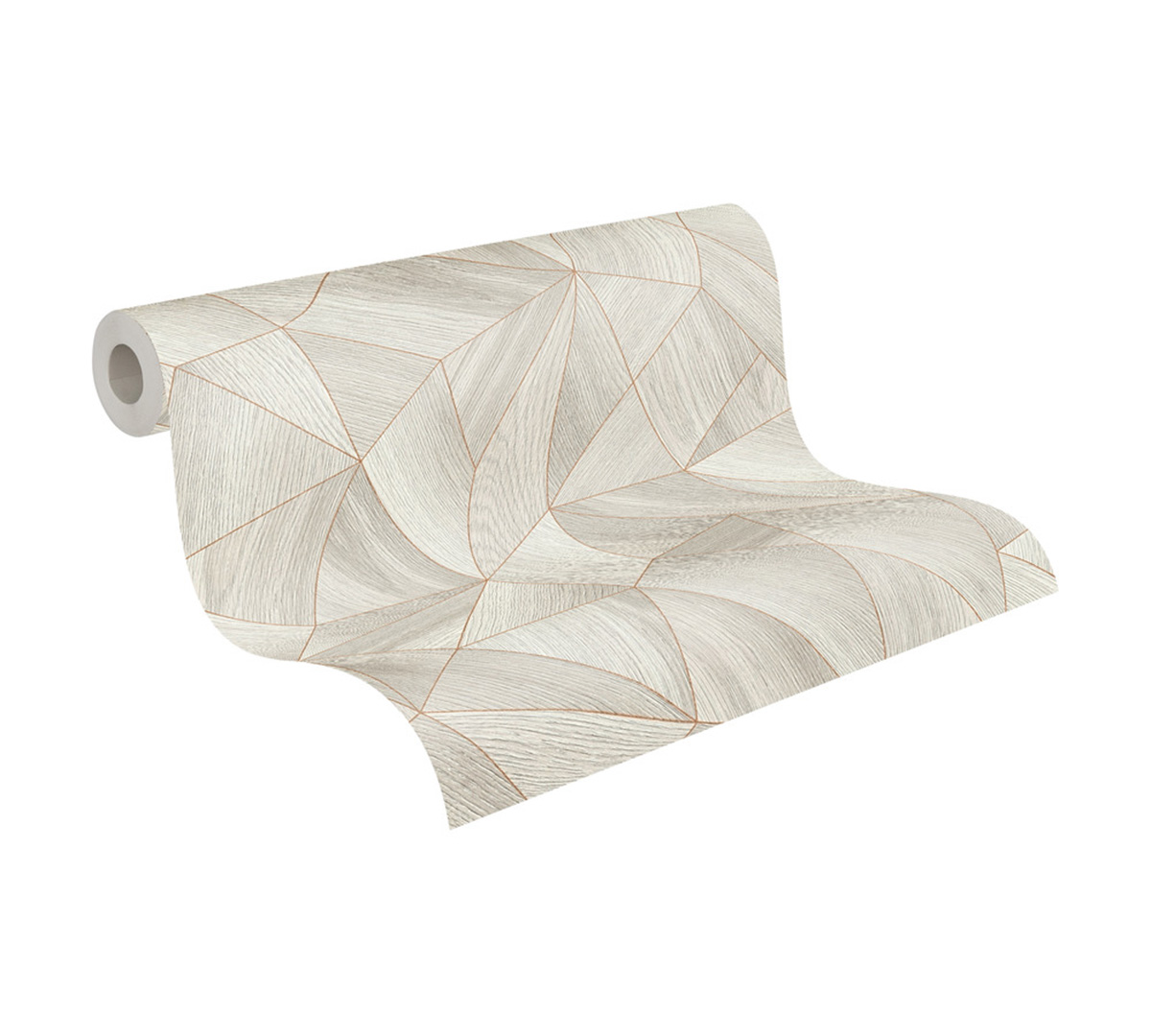Papier peint Géométrique Bois gris cuivré - Elements 2 d'A.S. Création ROLL | Réf. AS-361332