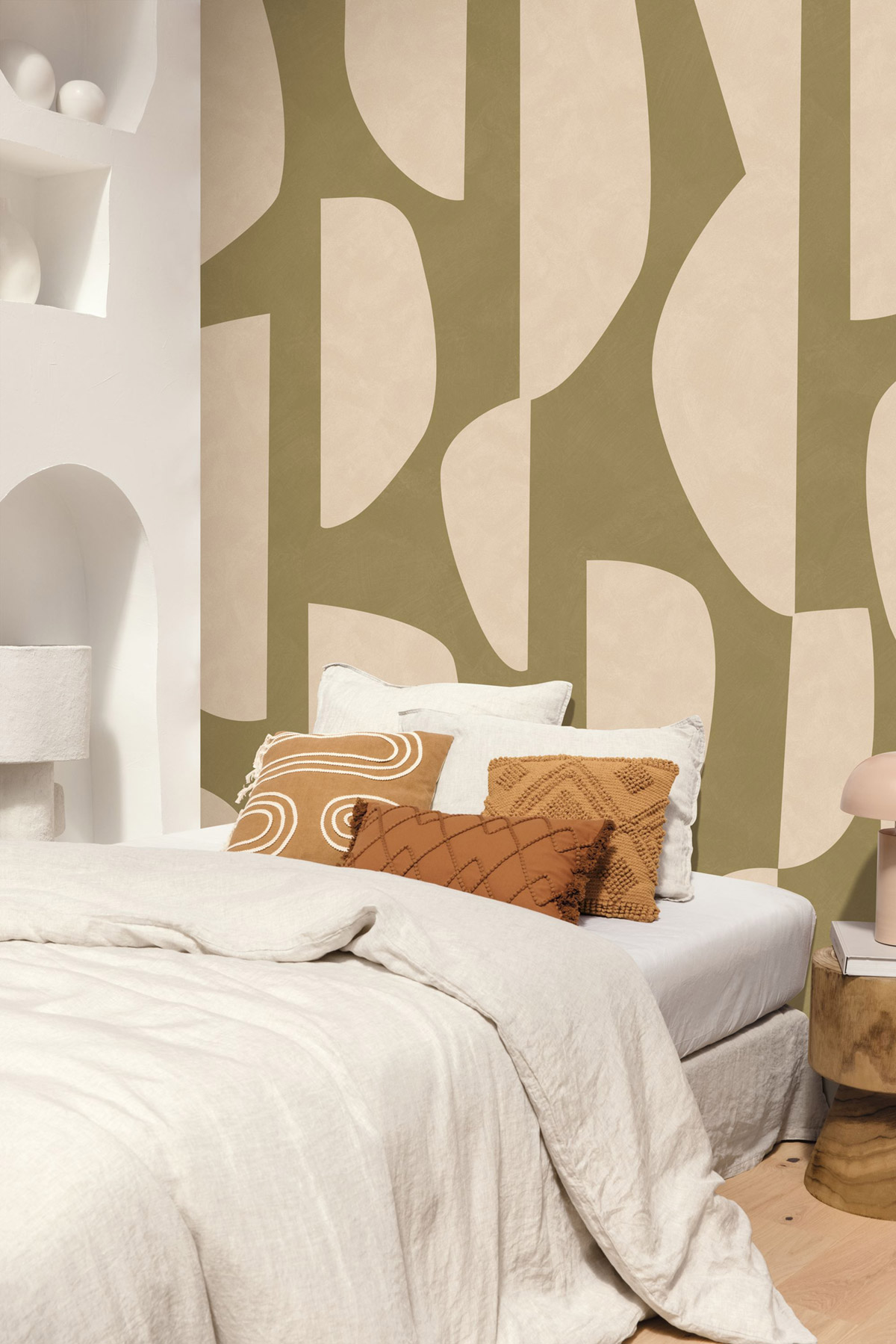 Papier peint panoramique Forme Totem vert kaki 200X280 - Origine de Casélio | Réf. OGN106097003