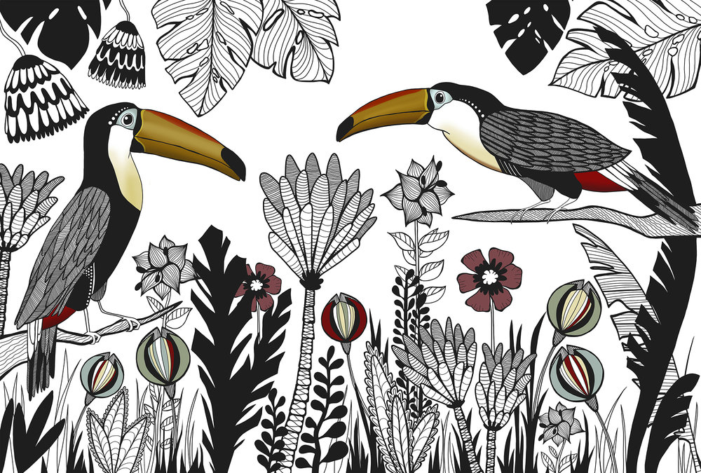 Papier peint panoramique Toucan Tukan 1 - Référence DD120061 - Intissé 200g/m2 - Standard 400 x 270