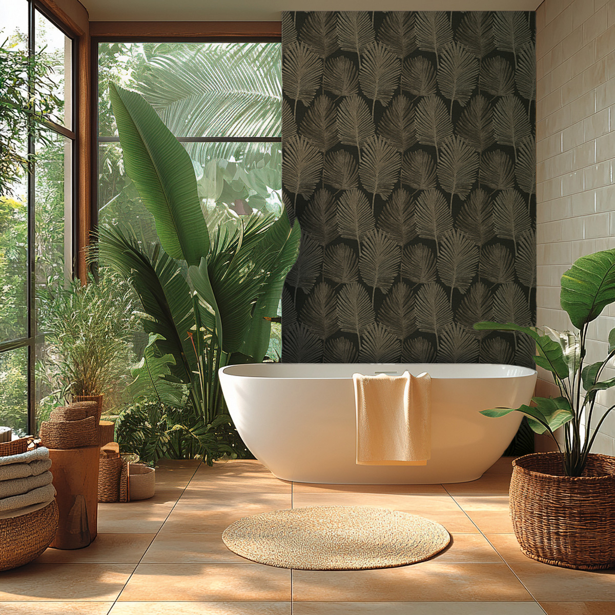Papier peint Palme Nature noir brun doré - Metropolitan Stories 4 Hot Spots d'A.S. Création AMB2| Réf. AS-786736