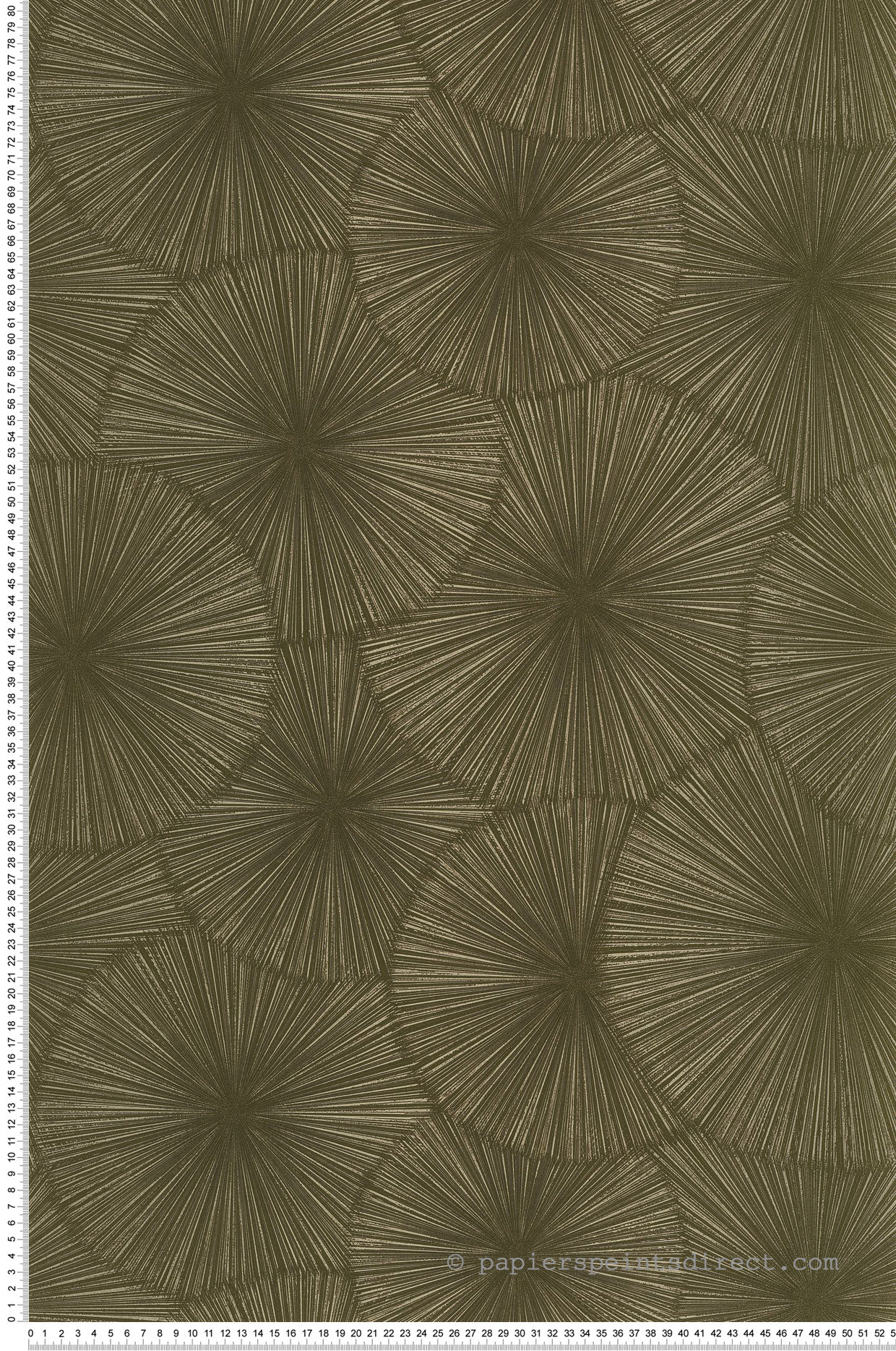 Papier peint Graphique Helios vert taiga doré - Solaris de Casadéco | Réf. SOLA201877777