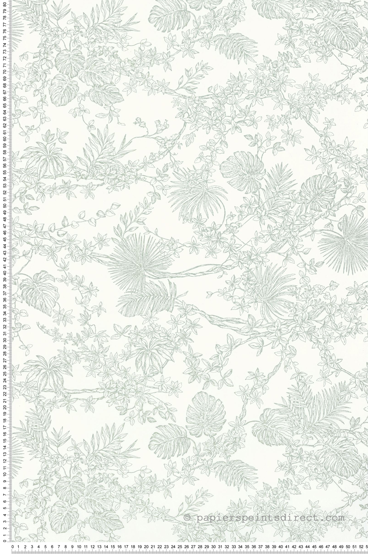 Papier peint Jardin Des Plantes vert de gris irisé - Les Belles Toiles De Jouy de Casadéco AMBV | Réf. LBTJ87957109