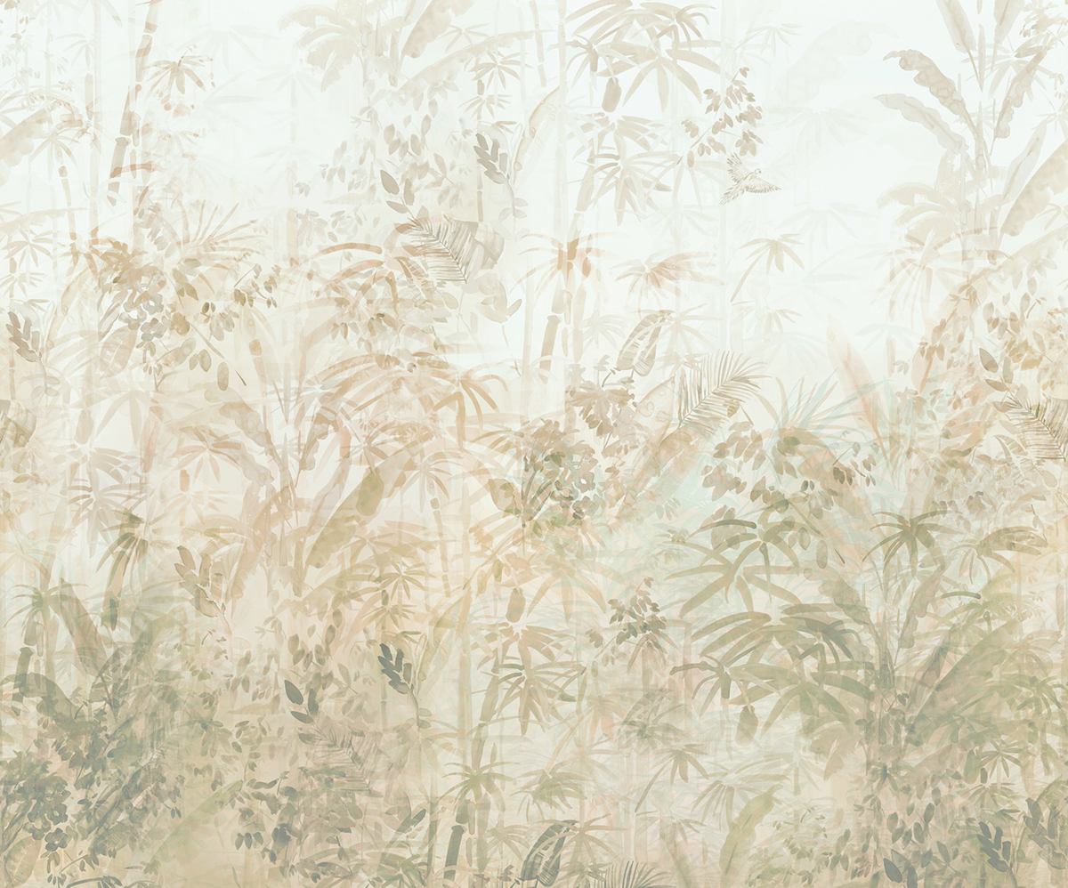 Papier peint panoramique Forêt bambou Zen Zone beige - Papier Peint Komar Infinity 2