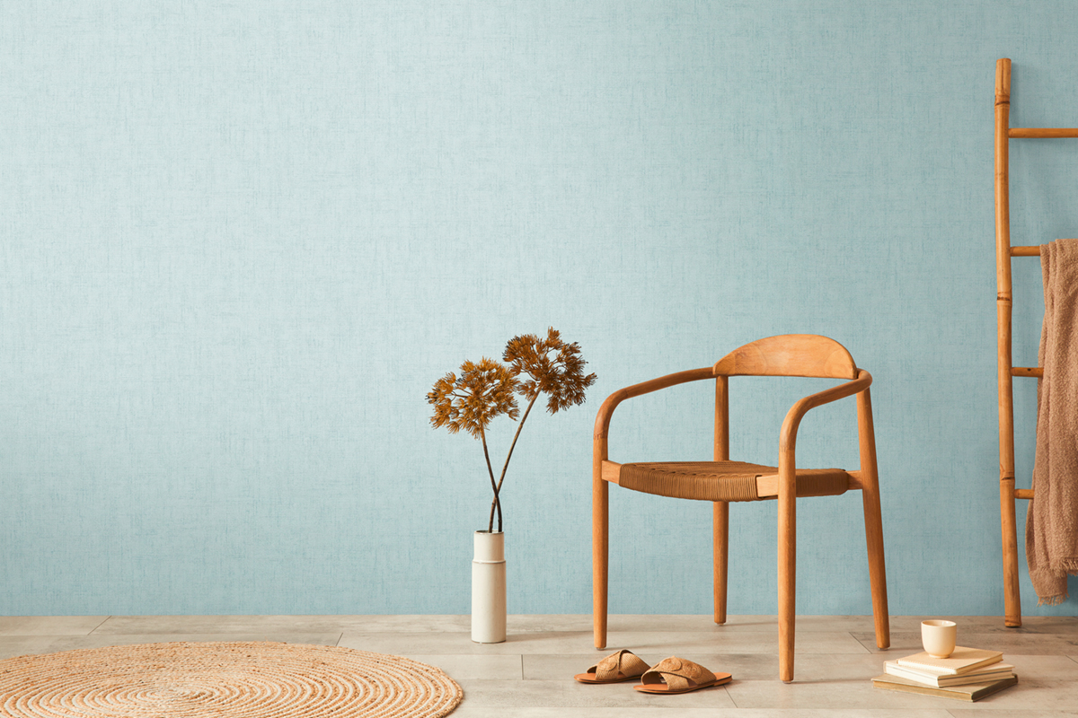 Papier peint Uni Béton bleu céleste métallisé - Cosmoliving d'A.S. Création AMB3 | Réf. AS-791092