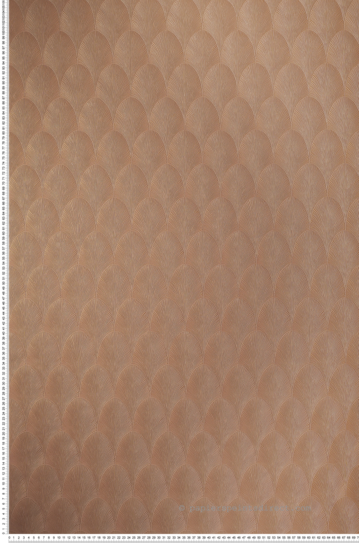 Papier peint Art Déco Tourmaline vieux rose doré - Métal de Casamance | Réf. CAS-75781630