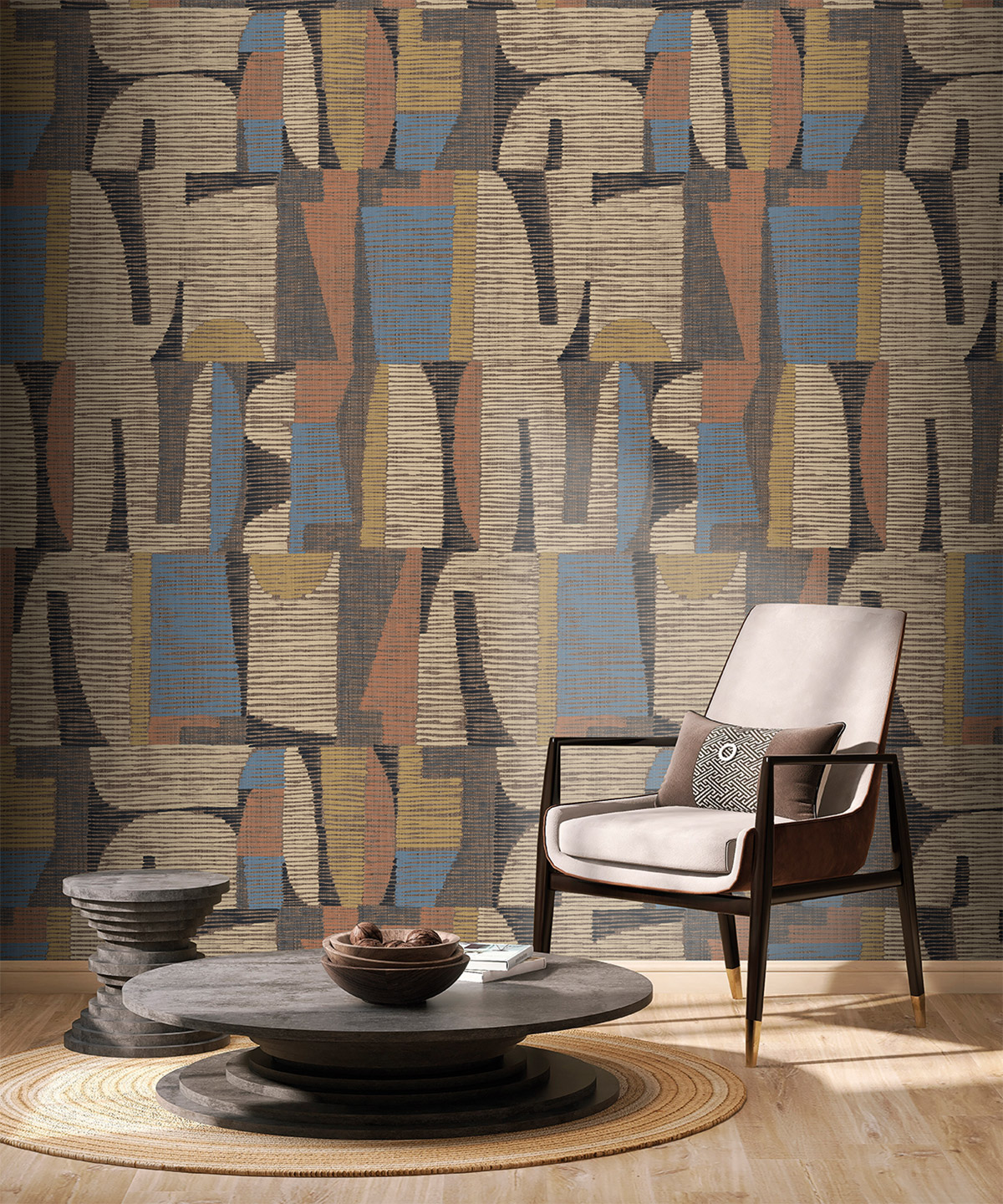 Papier peint Abstrait Géométrique marron - Atacama de Montecolino | Réf. MC-IMD28101