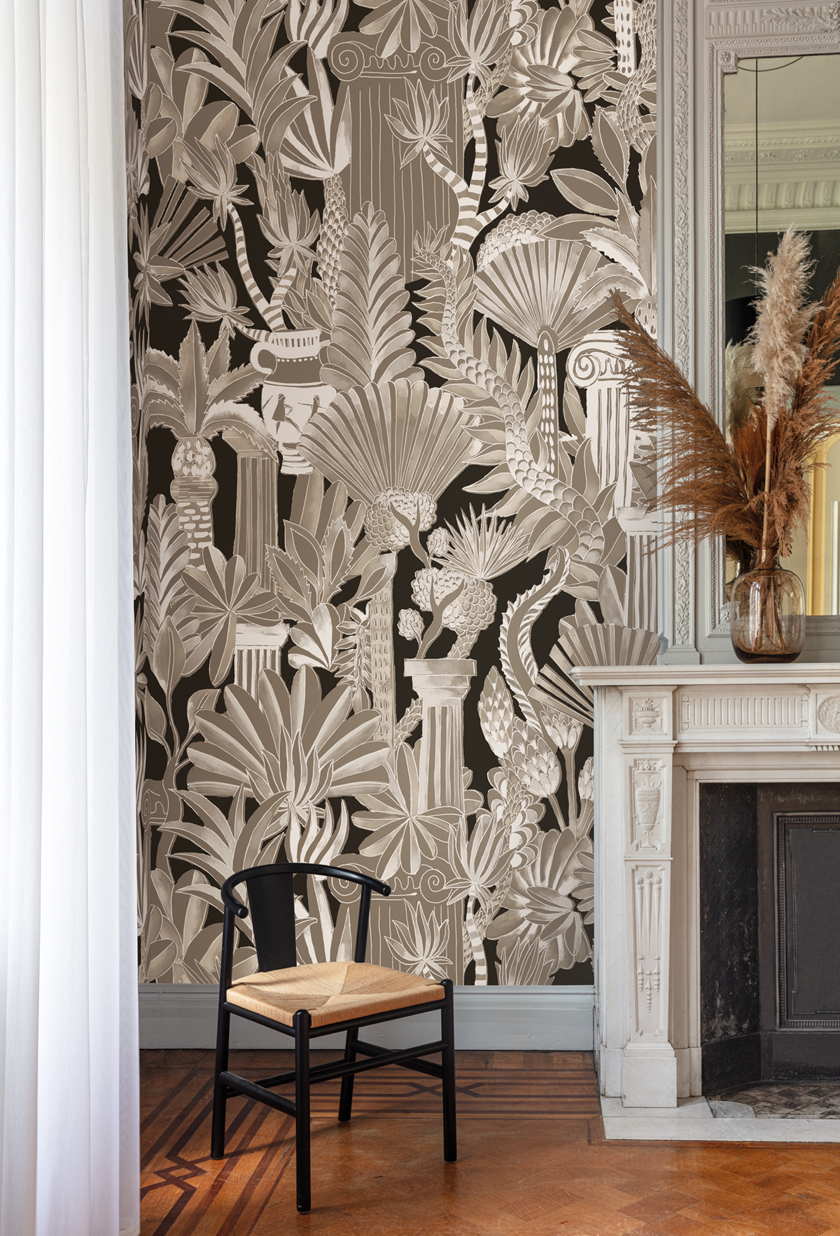 Papier peint panoramique Jungle Antique Trésor beige - A, B, C, D et E H260 - Wall Designs IV de Masureel | Réf. MAS-DG4TRE101X-260