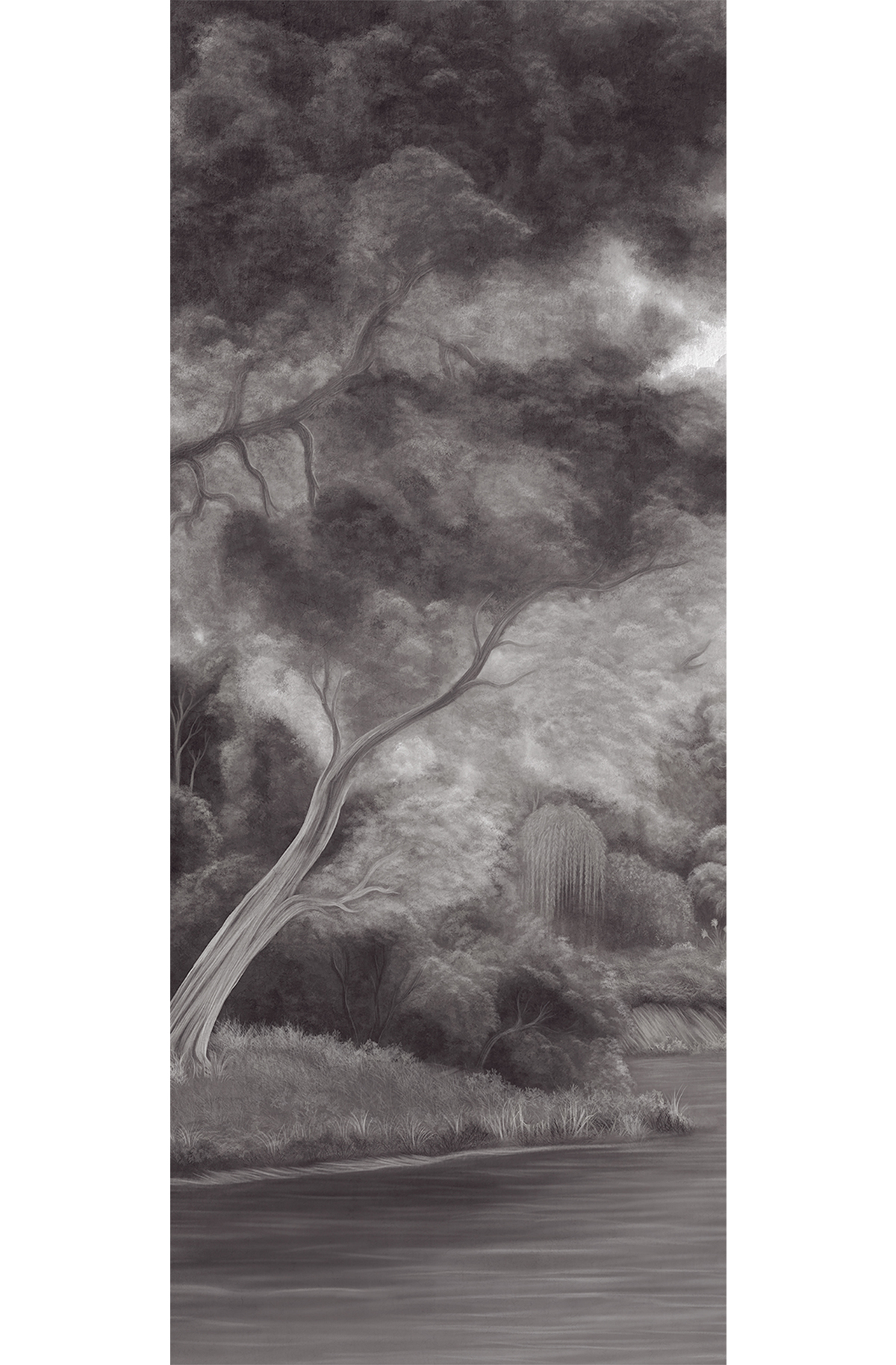 Papier peint panoramique Paysage Classique Park gris graphite - B H260 - Wall Designs IV de Masureel | Réf. MAS-DG4PAR1012-260