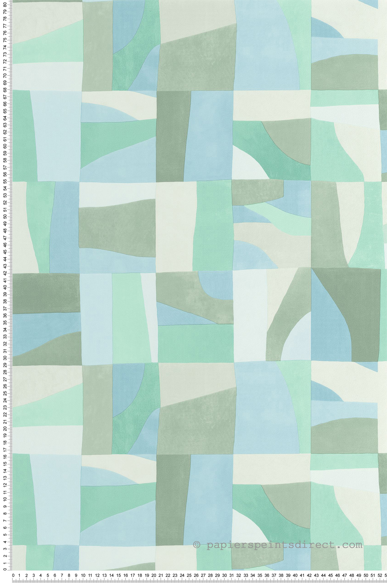 Papier peint Géométrique Aix vert d'eau - Azur de Casélio | Réf. AZU105467607