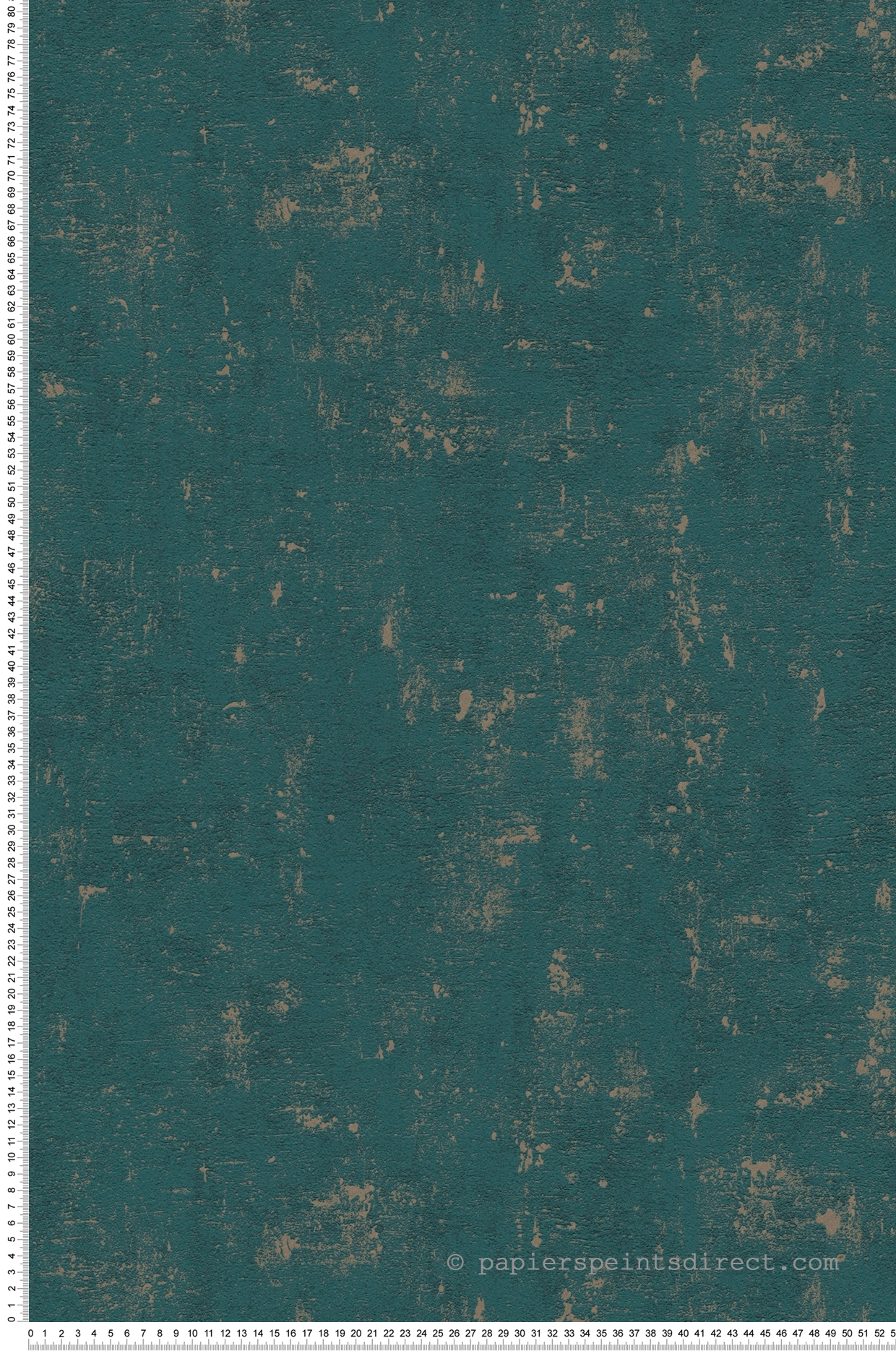 Papier peint Faux Uni Vintage bleu paon or cuivré - Jade 2 d'A.S. Création | Réf. AS-395122