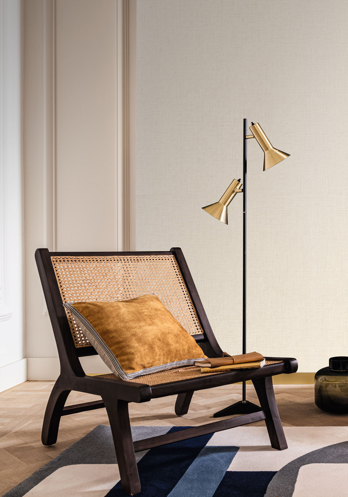 Papier peint Lin Ankaa blanc pétale doré - Le Lin 2 de Casamance | Réf. CAS-75238752