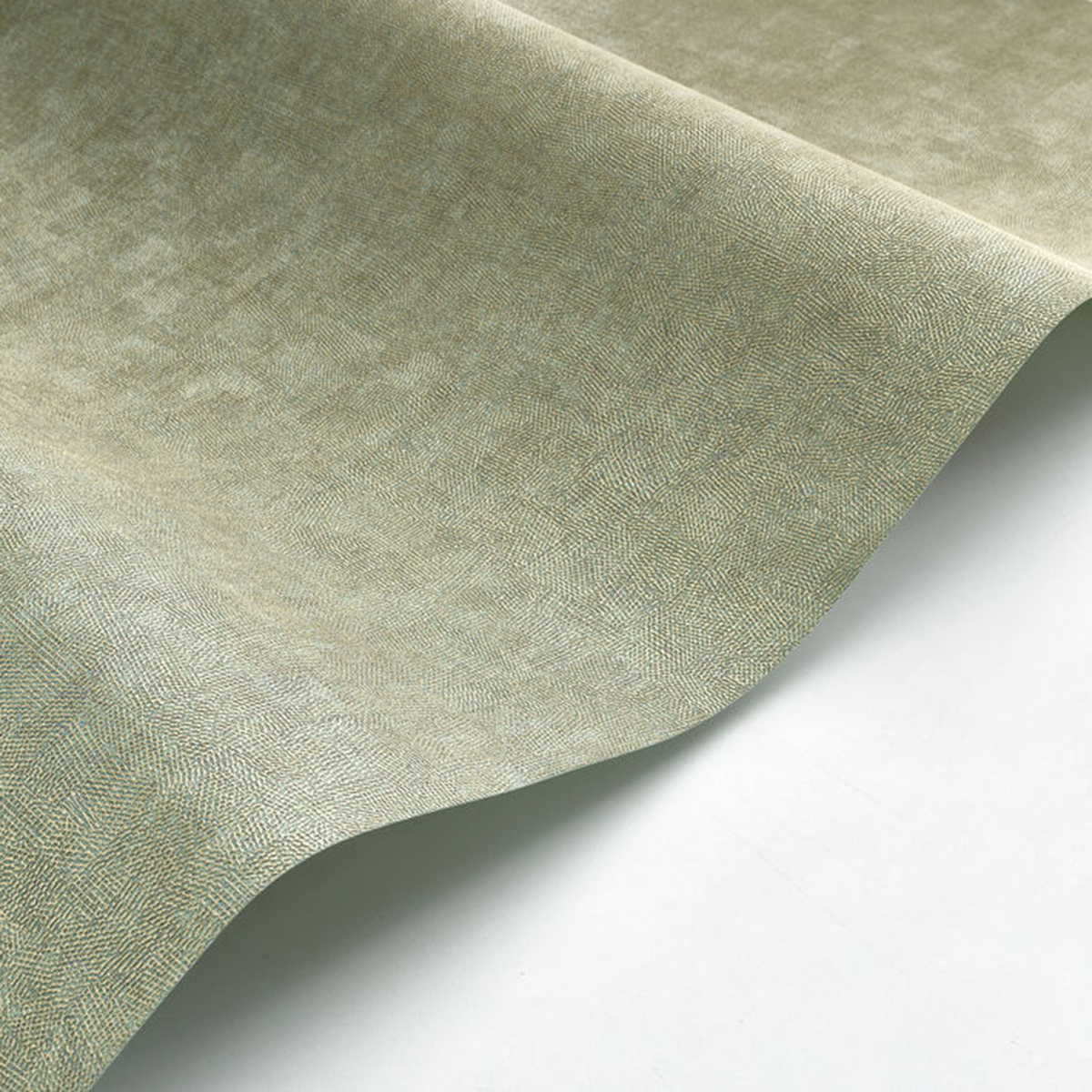 Papier peint Faux Uni Empreinte vert eucalyptus doré - Riverside 4 de Casadéco | Réf. RIVI88707547