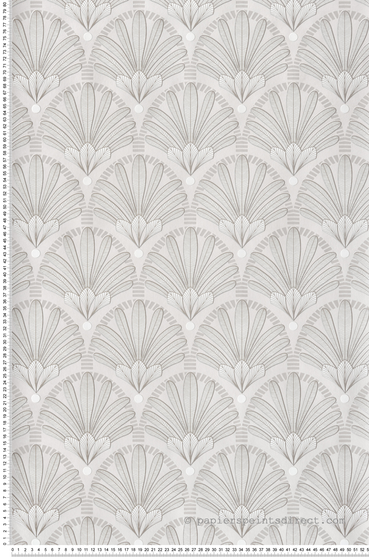 Papier Peint Plumes Art Déco gris argenté - Elégance d'Ugépa | Réf. UGP-M53300