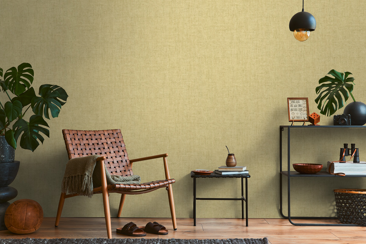 Papier peint Uni Tissage ocre - History of Art 2 d'AS Création | Réf. AS-790447