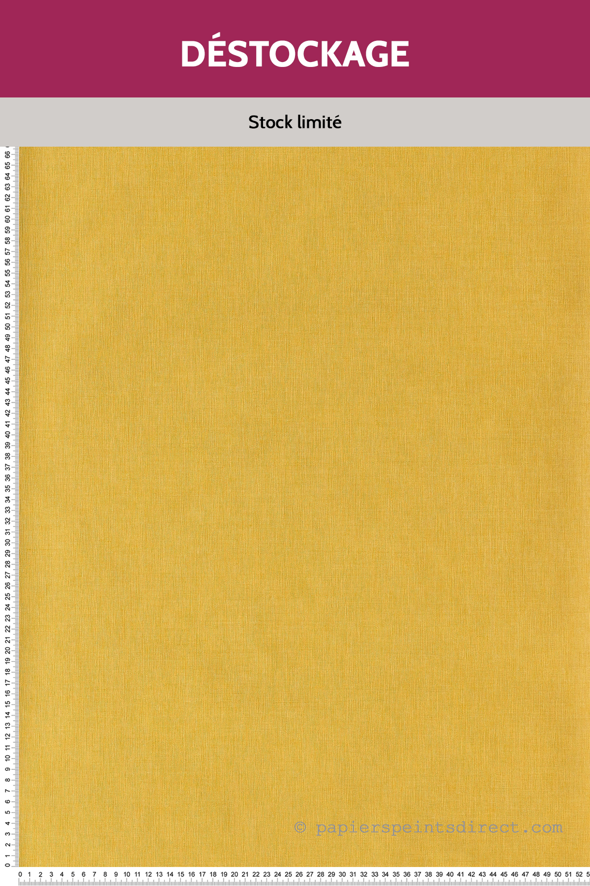 Papier peint Destockage - Uni Jaune - Linen de Casélio