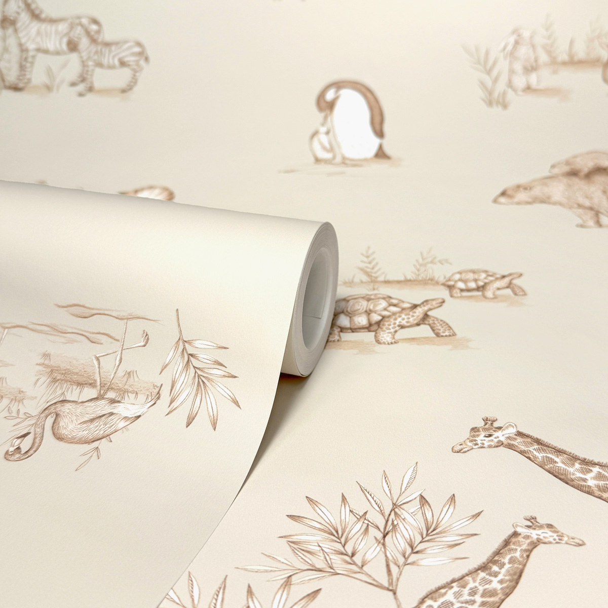 Papier peint Animaux Éléphant Safari beige - Imagine de Lutèce ROLL | Réf. LTC-DL27553