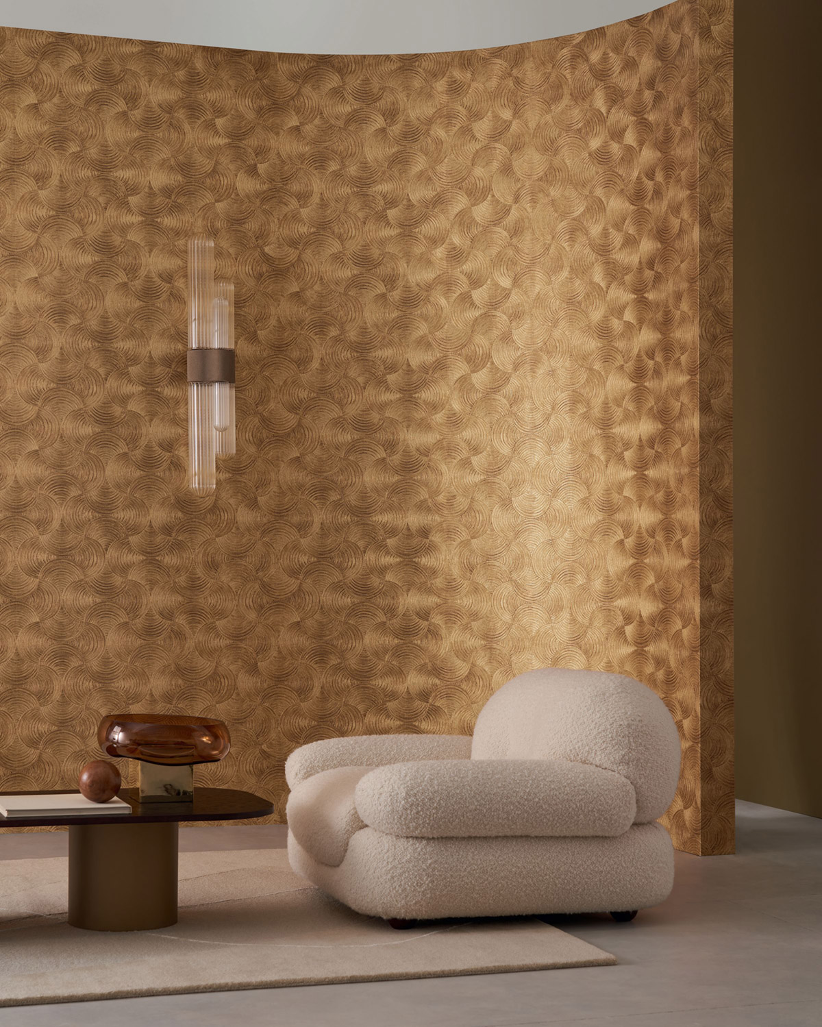 Papier peint Éventail Art Déco Aphélie doré - Magnitude de Casamance | Réf. CAS-76620406