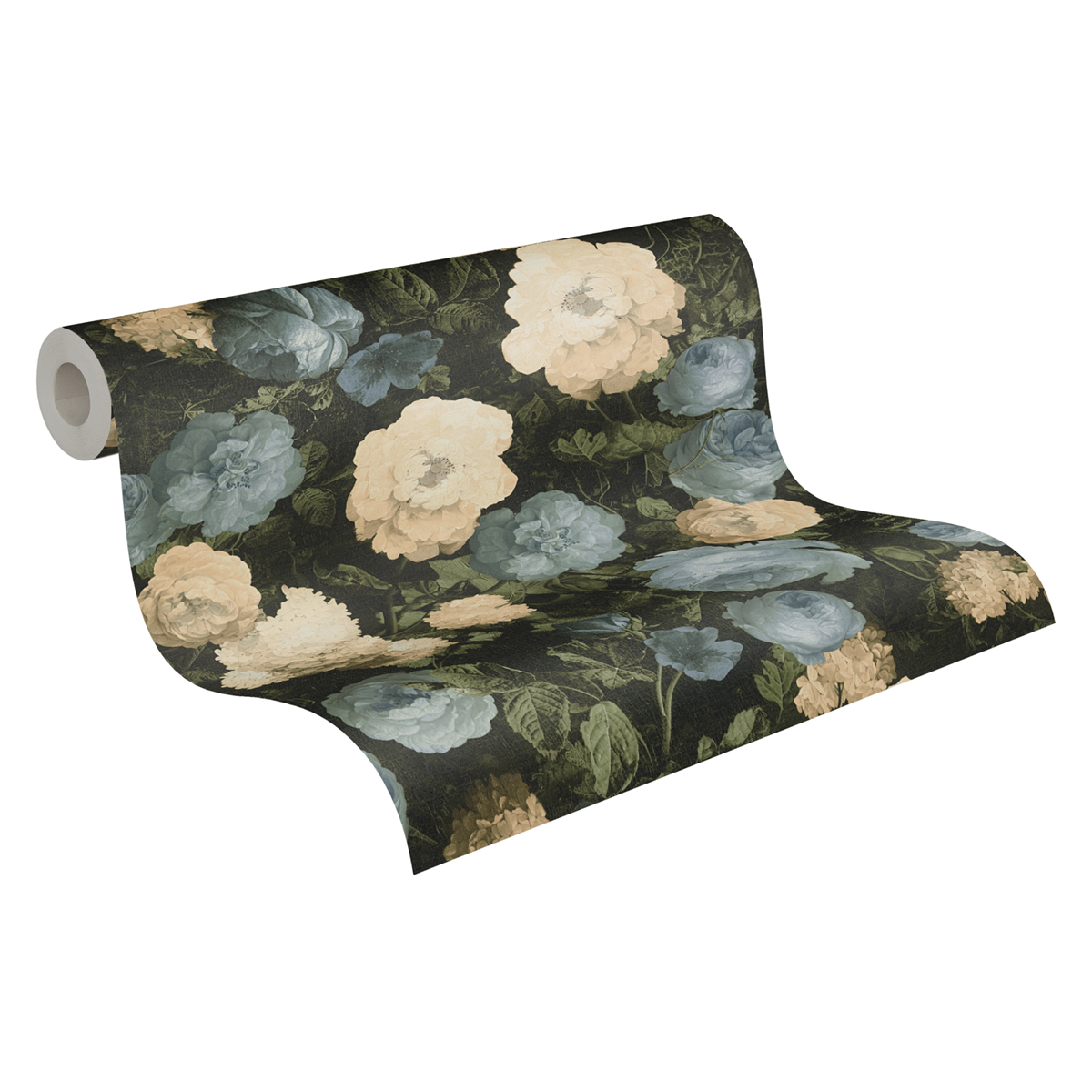 Papier peint Fleur Charme Vintage bleu - History of Art d'A.S. Creation | AMB Réf. 37650-2