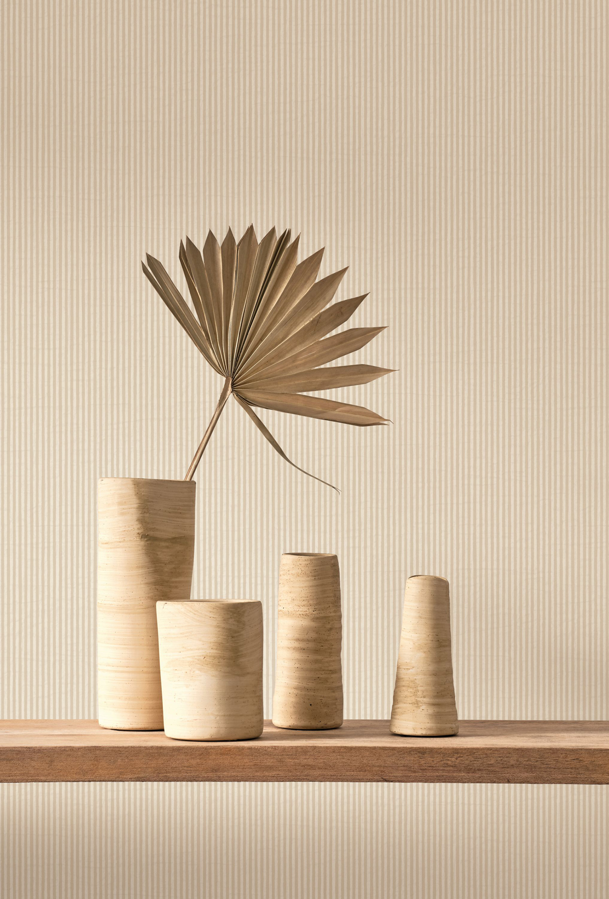 Papier peint Fines Rayures Papier Kraft beige vanille - Papercraft de Casadéco | Réf. PAPC89651221