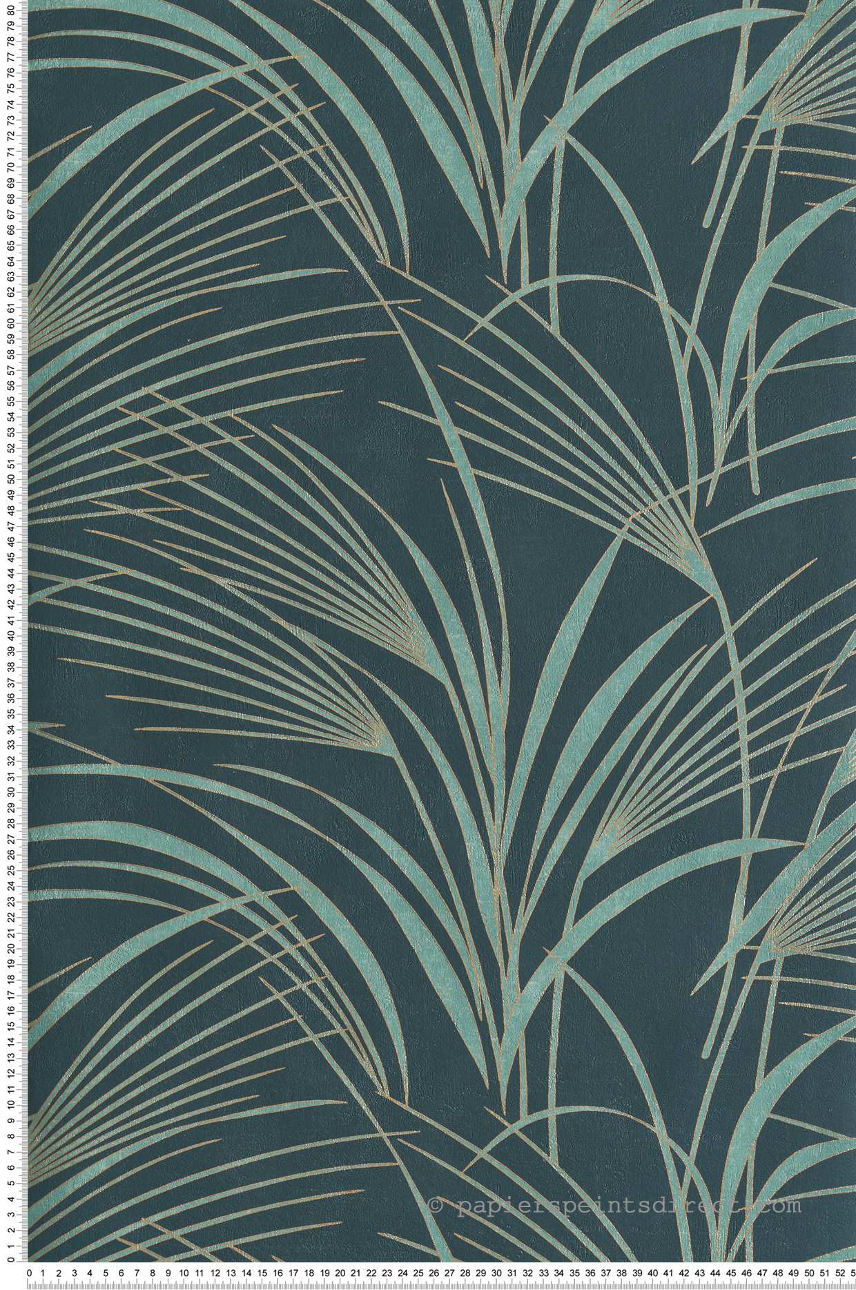 Papier peint Herbe Samarra bleu paon - Babylone de Casadéco | Réf. BBLN89726788