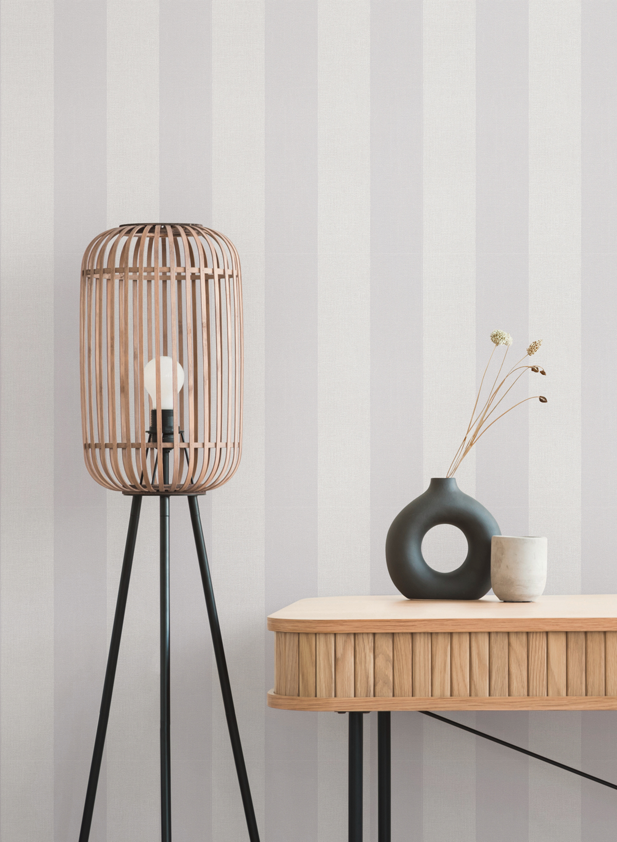 Papier peint Rayure Verticale gris - Pure Elegance d'A.S. Création AMB4 | Réf. AS-397980