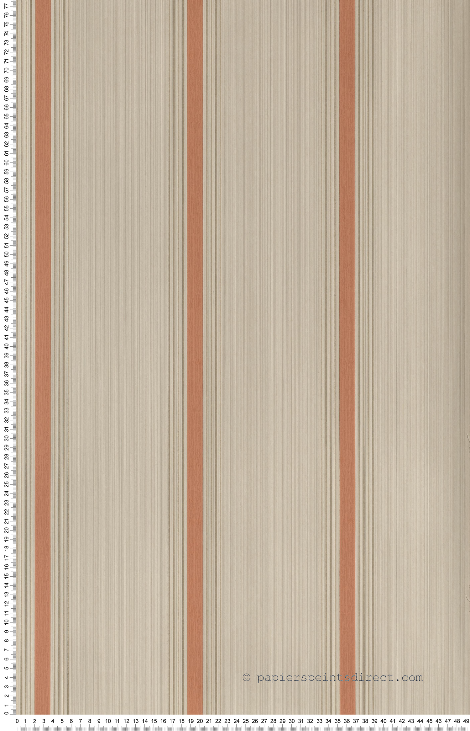 Cavendish stripes Brush red - Painted Papers de Little Greene