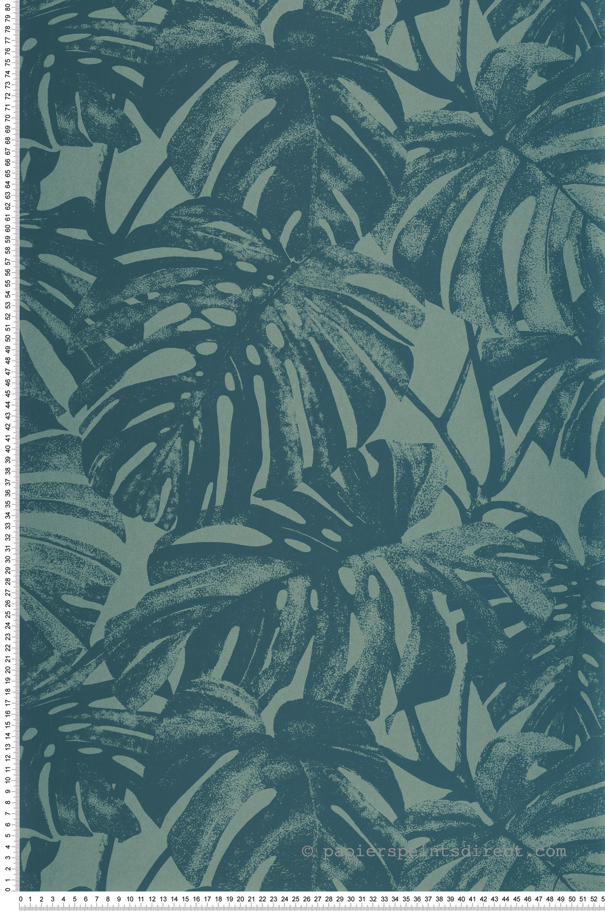 Papier peint Palme Tropicale Mata bleu canard métallisé - Rio de Casadéco | Réf. RIOC201797777