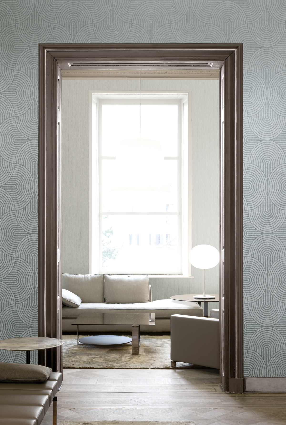 Papier peint Spirale Earth bleu irisé - The Texture Book de Masureel | Réf. MAS-EAR603